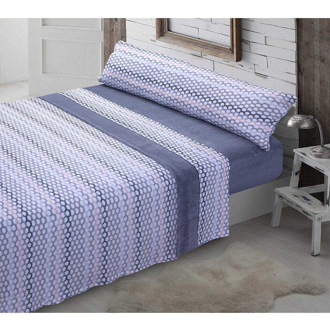 Paula Home Juego Sábanas CORALINA, Térmica para Invierno 3 Pcs 240Gr/M². Incluye Encimera, Bajera Ajustable y Funda Almohada. (Gris 150x190/200+30cm para Cama 150)
