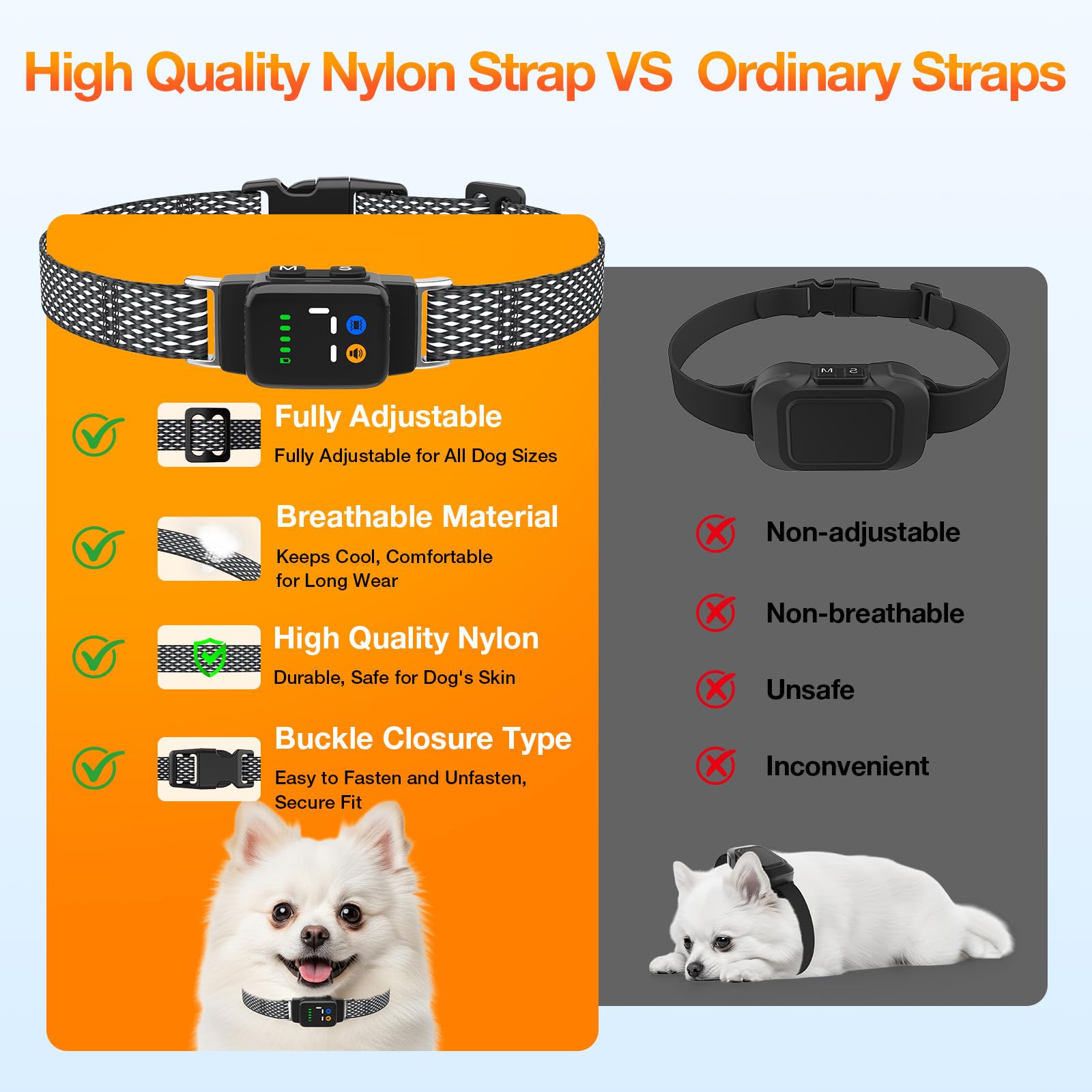 Collares antiladridos para perros pequeños, collar de ladridos ultra delgado y ligero con 3 modos de trabajo, 7 sensibilidad, impermeable IP67, collar para perros pequeños y medianos