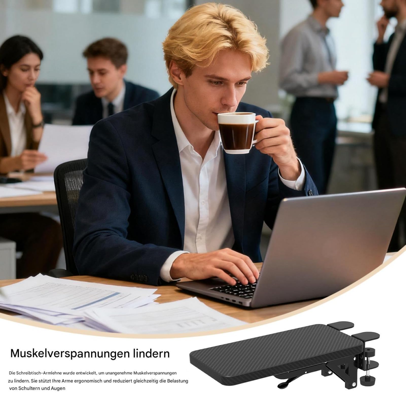 De Escritorio Almohadilla Ergonómica con Clip sin Taladro