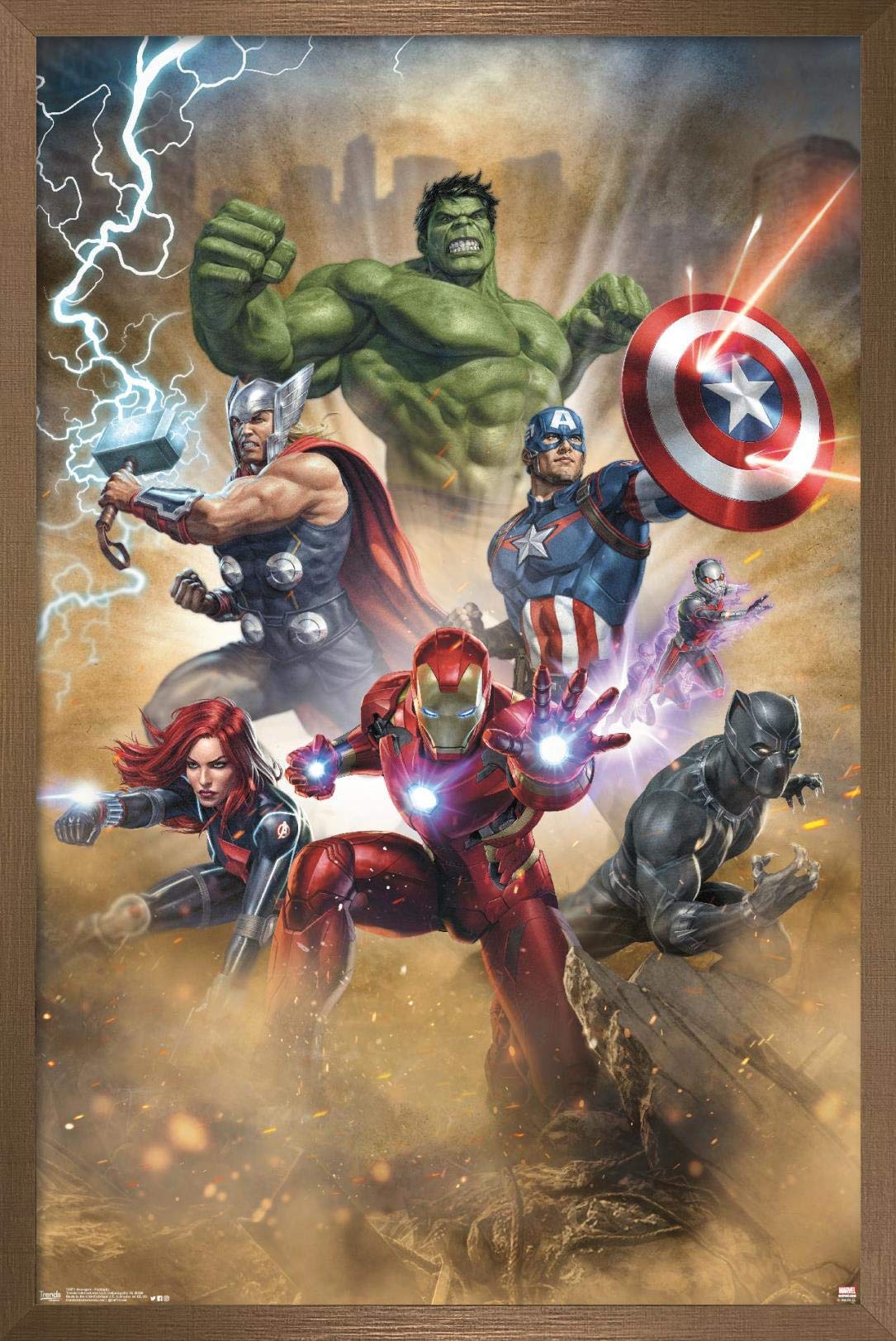Trends International Marvel Cinematic Universe - Avengers - Fantastic Wall Poster, 22.375" x 34", Bronze Framed Version