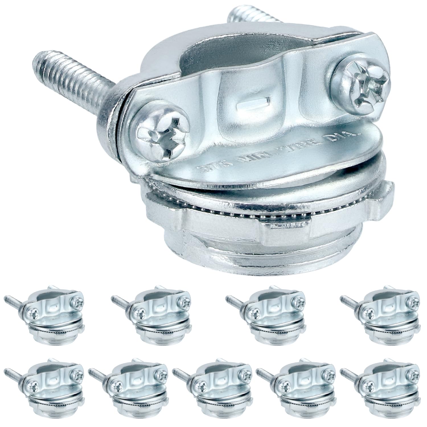 Conector de cable QWORK metálico tipo abrazadera de 3/4 de pulgada pack de 10 unidades