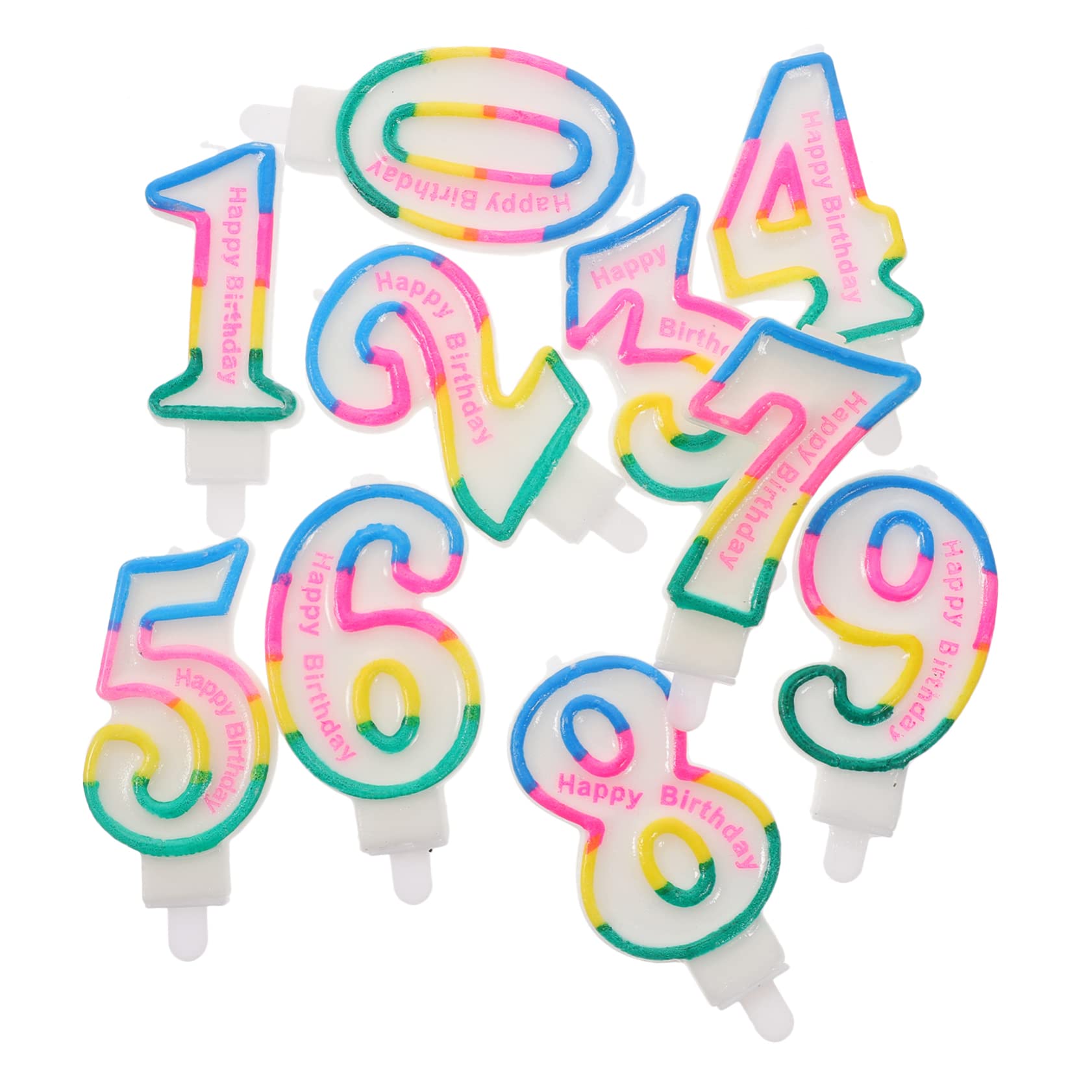 Alipis 2 Series Velas De Números Cumpleaños De Velas Decorativas Seguras Y Duraderas para Tartas para Fiestas Bodas Y Celebraciones 10 Piezas*2