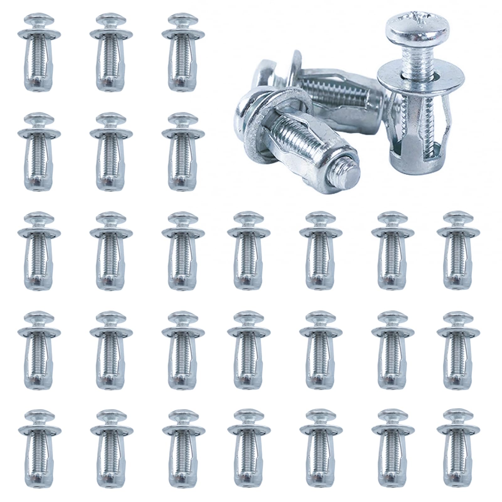 DAIRYCOF Hollow Metal Petal Jack Nuts 20Pcs M8x30mm for Cavity Wall-Hollow Wall Anchors Door Fixings Expension Nuts for Plasterboard Iron Sheet Wooden Board