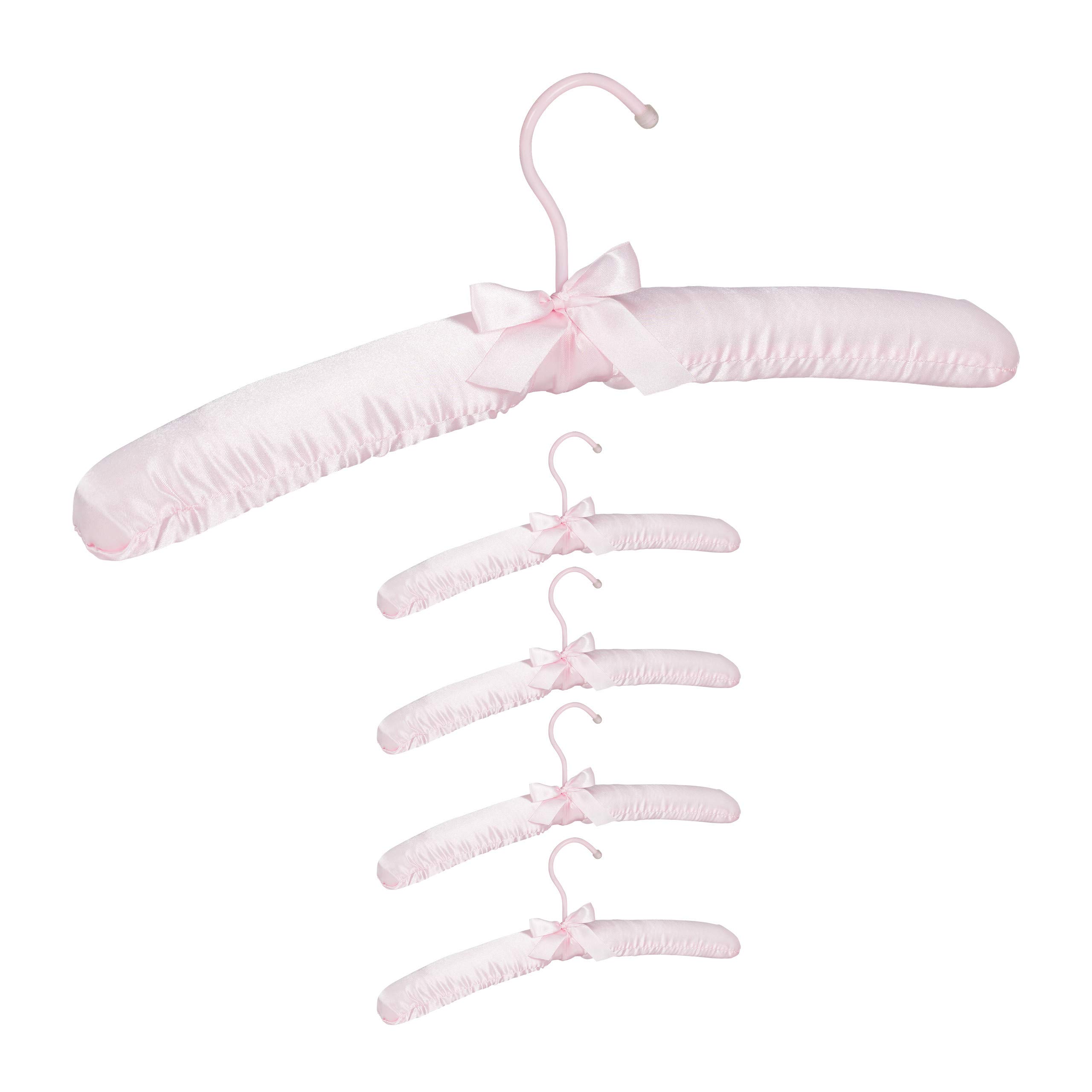 Cintre rembourré en satin rose lot de 5 pour protéger les vestes délicates