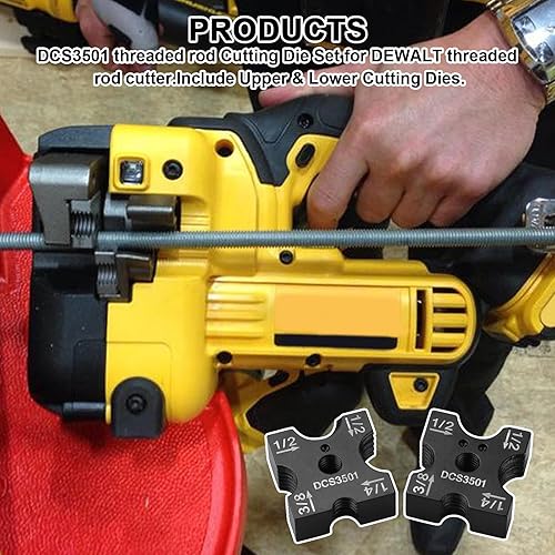 Miniatura 5 de DCS3501 Juego de troqueles de corte para varilla roscada DEWALT, 14 pulgadas - 38 pulgadas -12 pulgadas de repuesto de tamaño múltiple DEWALT
