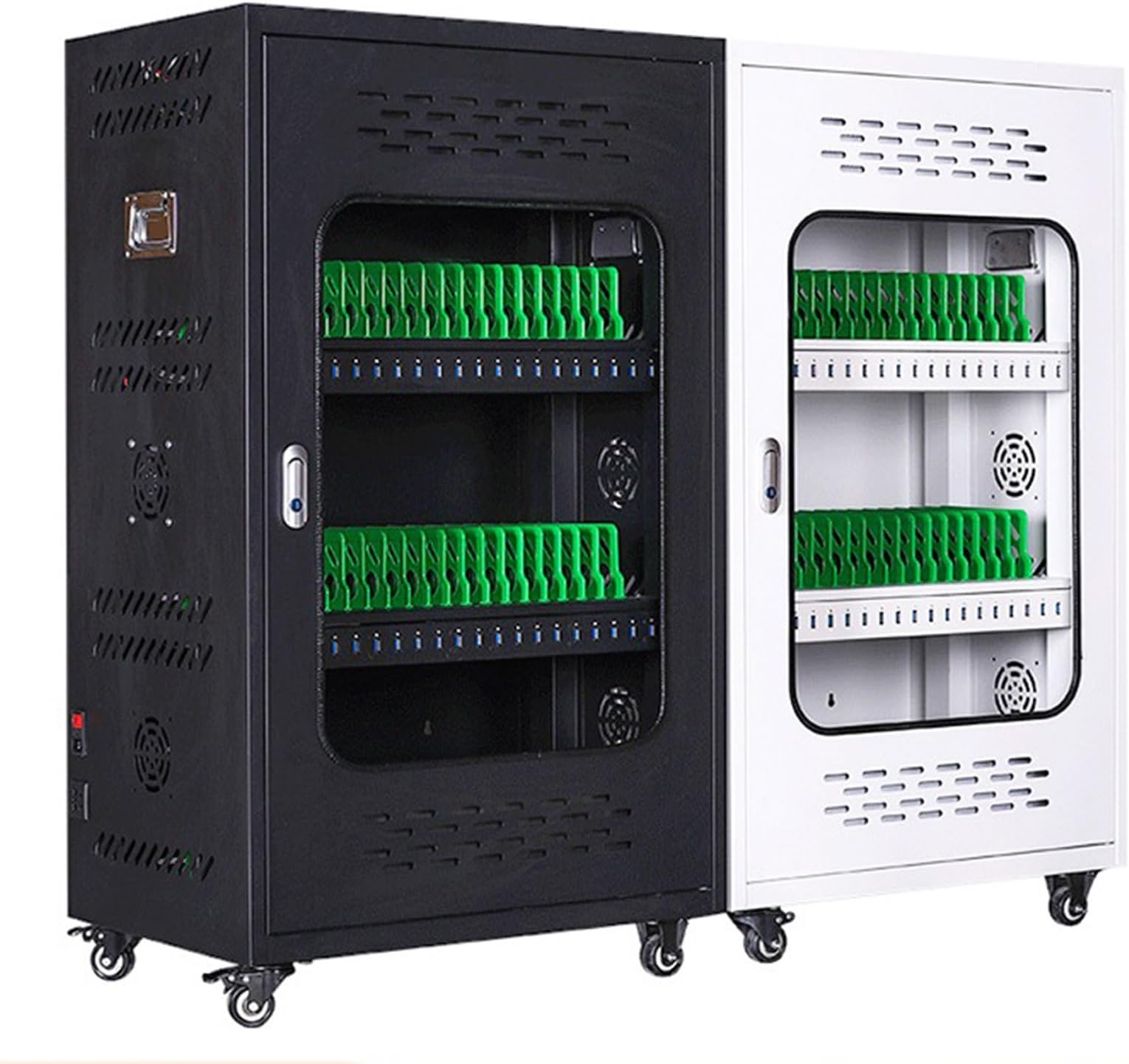 Computer Tablets Charging Station Cabinet for IPads, Chromebooks and Laptop Computers Charging Cart for School, Office, Healthcare & More (Color : Black, Size : 60 Slots)