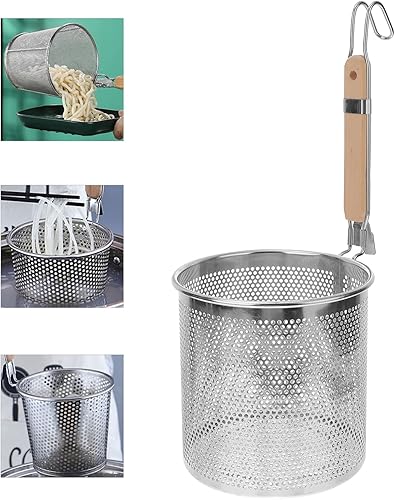 Miniatura 8 de Cabilock Cesta profunda Colador de pasta Mango largo Fácil Transferencia Hogar Hotel Cocina Utensilio Estilo Aleatorio