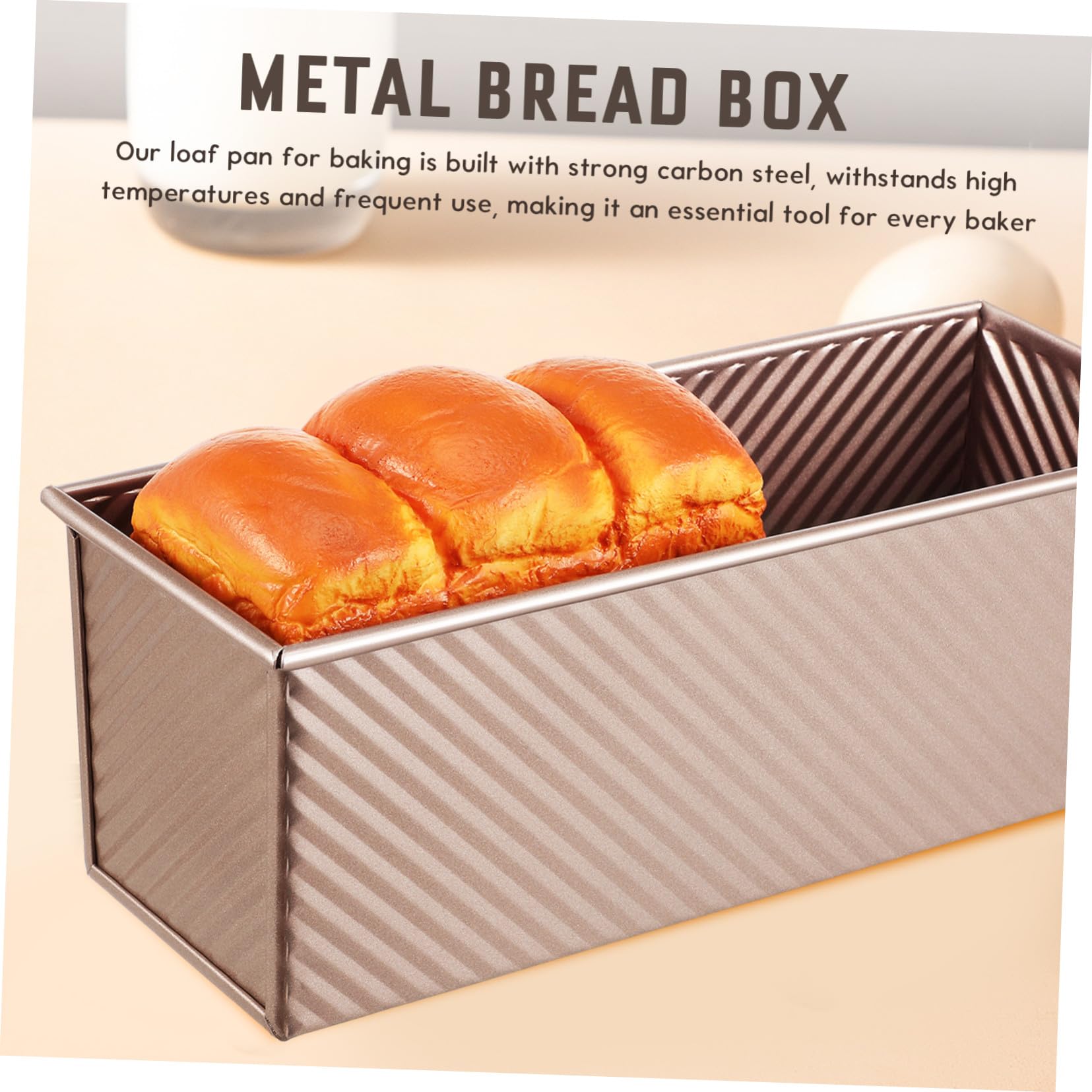 Brotform für Gleichmäßige Hitzeverteilung Rechteckige Kastenform Antihaft Beschichtete aus Kohlenstoffstahl mit Deckel und Belüftung Beim Backen in Küche