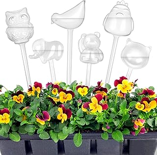 OBANGONG 6 Packs 10 Inch Large Plant Watering Globes Self-Watering Bulbs PVC Watering Globes Automatic Plant Watering Device Clear Plant Waterer for Indoor/Outdoor