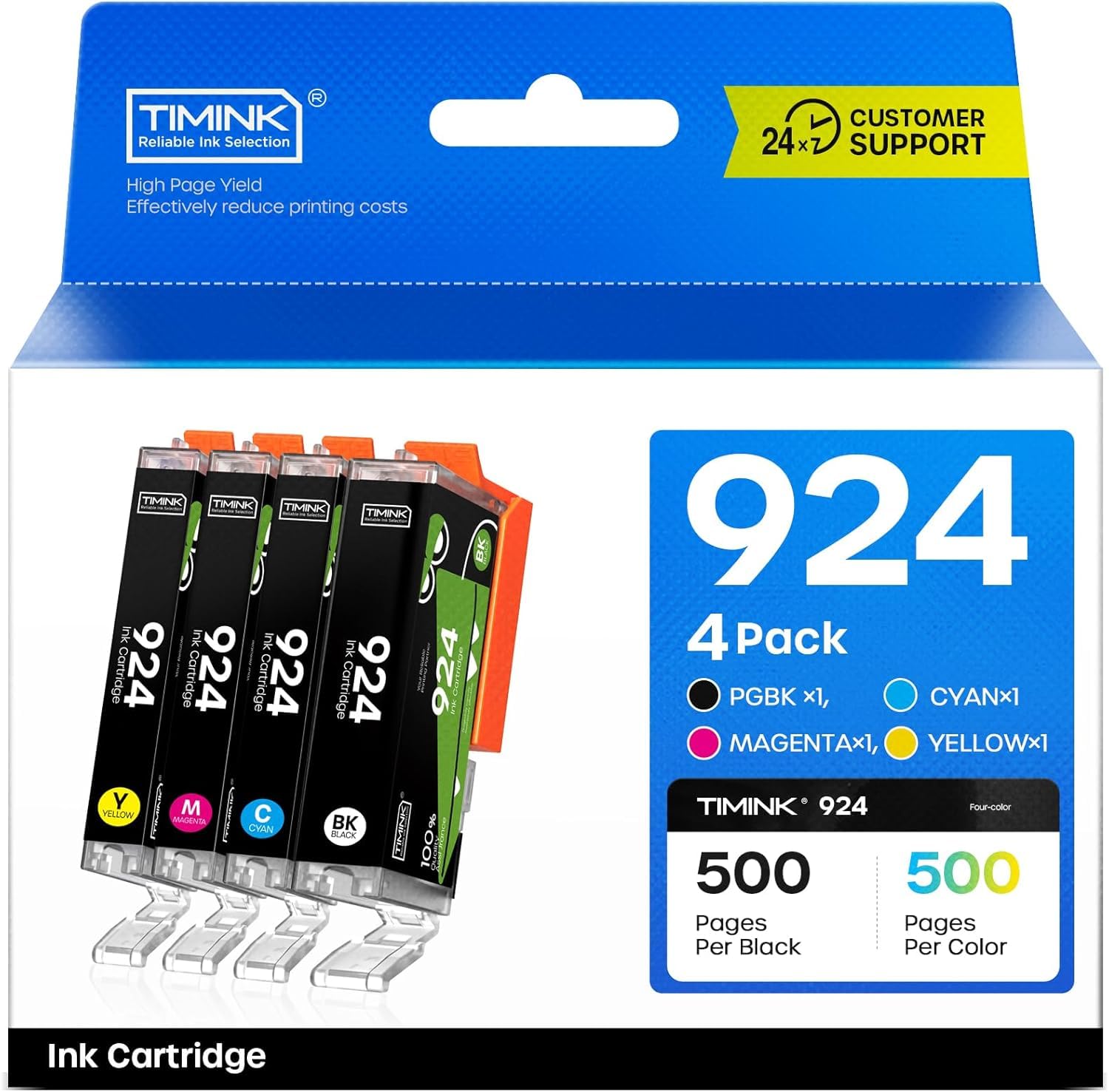 4 cartuchos 924 compatibles con HP 924 cartuchos de impresora compatibles con HP OfficeJet Pro 8120e 8122e 8124e 8125e 8132e 8134e 8135e 8138e 8139e para OfficeJet Pro 8120 8123 8133 8130 (no Con chip