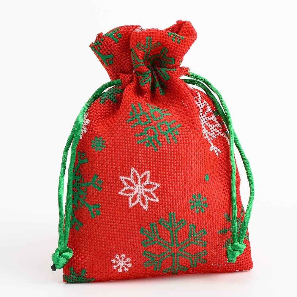 Lot De 8 Petits Sacs Cadeaux De Noël En Toile De Jute Avec Cordon De Serrage Pour Cadeaux De Noël, Petits Sacs Cadeaux De Noël Pour Bonbons, Biscuits, Bonbons Pour Enfants, Fêtes