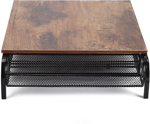 Miniatura 6 de Lyeasw Soporte rústico para cápsulas de café para tazas K, cajón de almacenamiento de cápsulas de capacidad de 30 con cestas laterales organizador