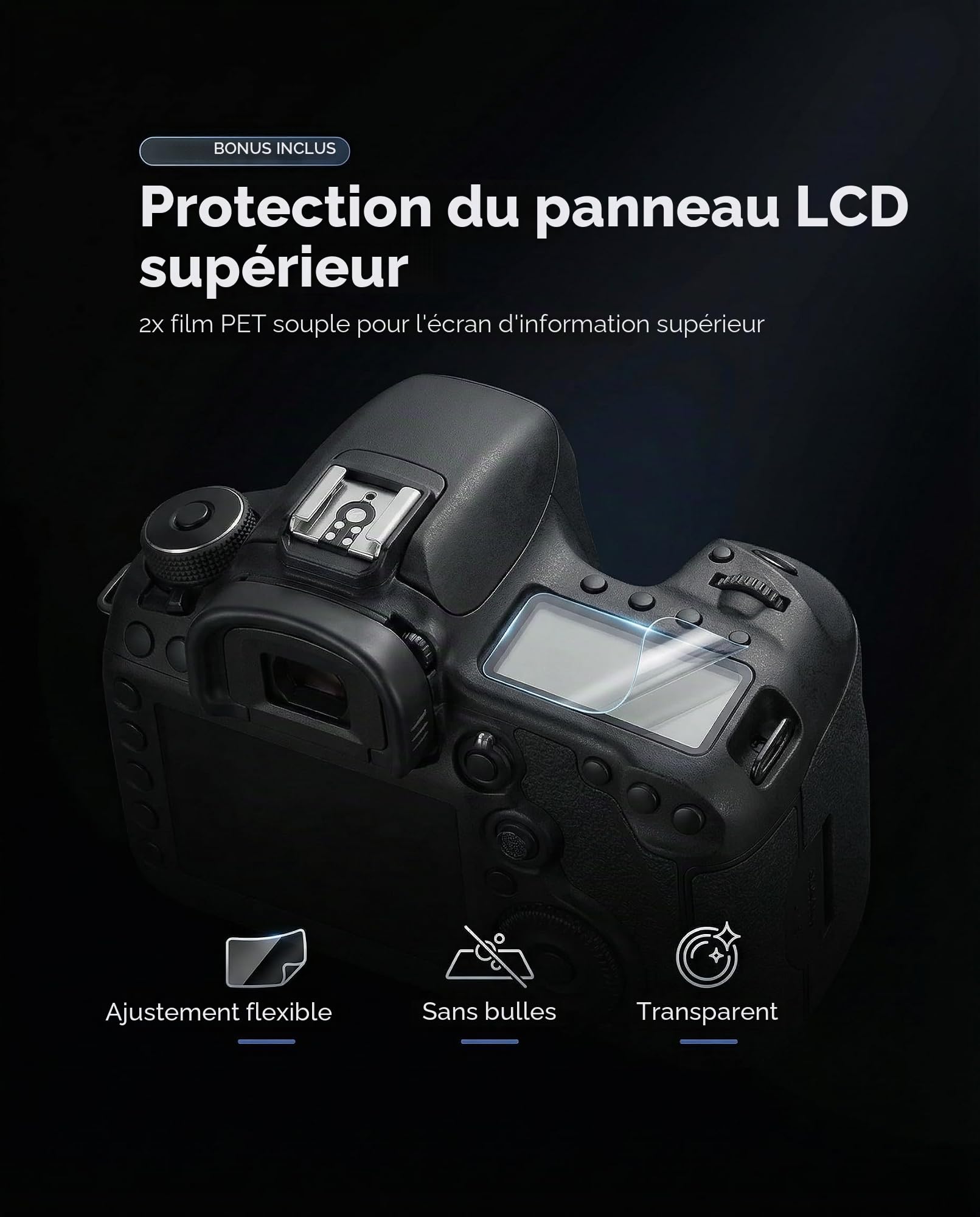 iDaPro Protection d'écran pour Canon EOS 5D Mark IV/III, Verre trempé 9H | 2 Glass + 2 PET Top Screen + Boîte ABS. 9H Dureté, Anti-rayures, Anti-bulles, Clarté HD, Anti-traces, Pose facile