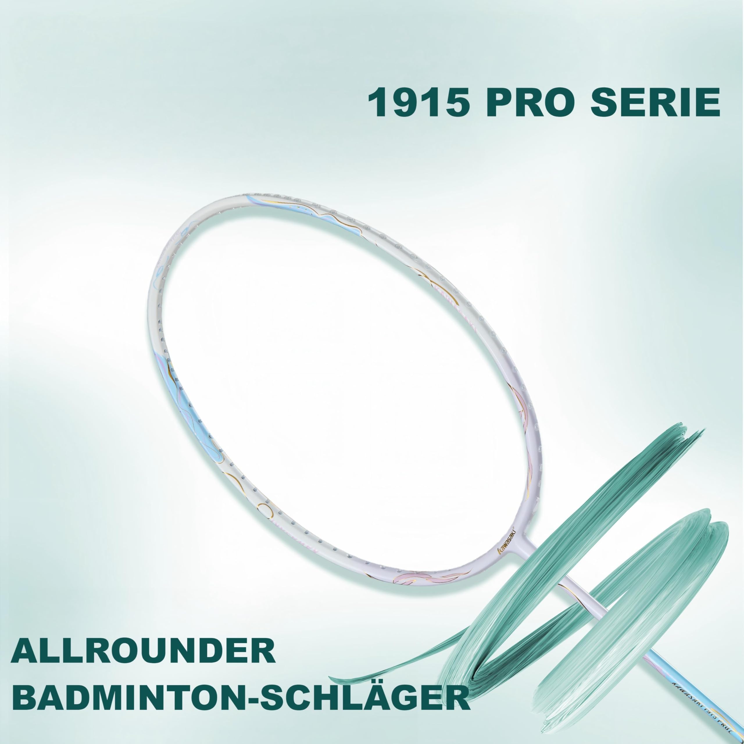 Professioneller Badminton Schläger, A1 TAAN Carbon Badmintonschläger High Tension 5U Ultra-Light Badminton Set mit Griffbänder & Schlägertasche-1915 Pro(Get Strung)