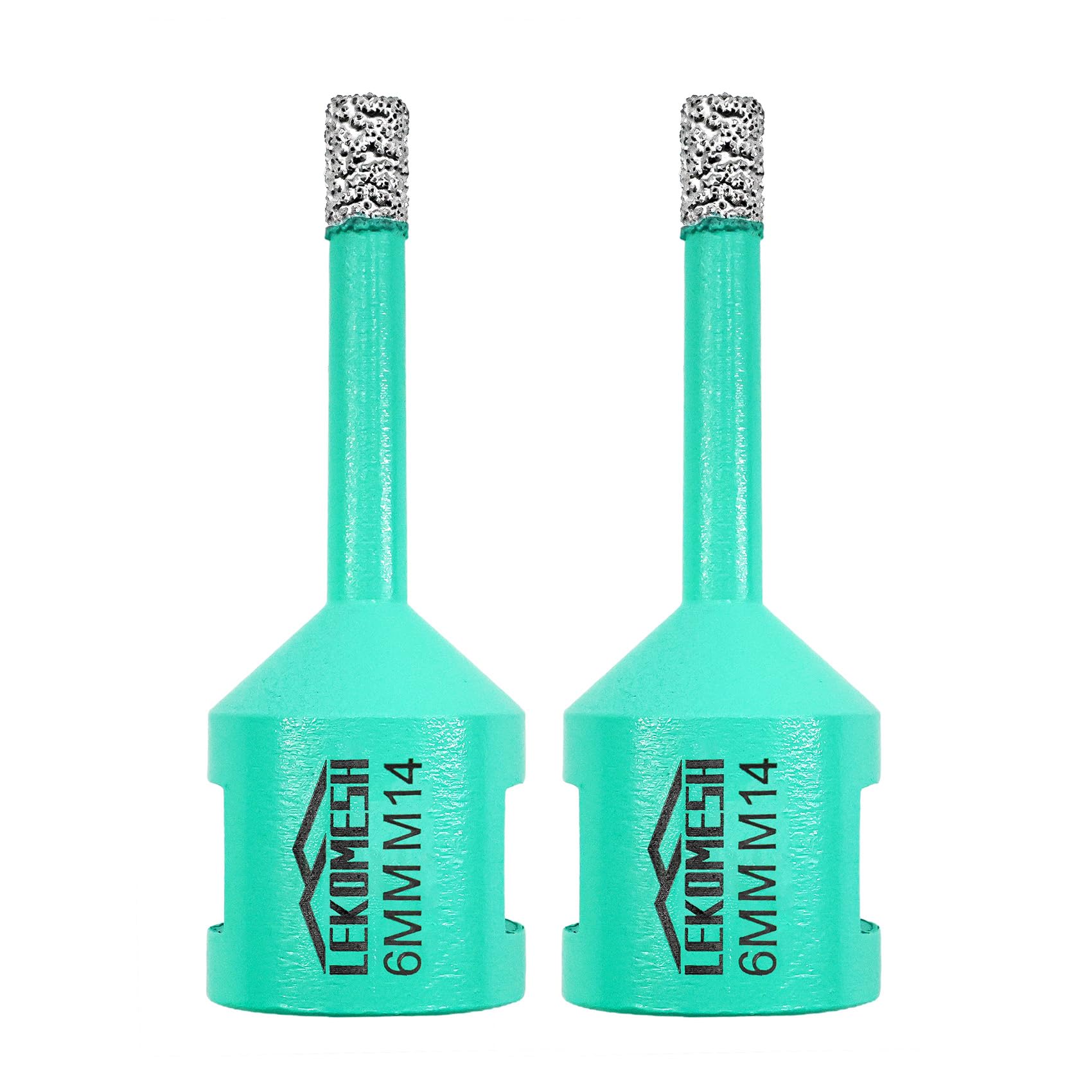 Broca de Diamante 2 piezas 6 mm x M14 - Sierra de Corona para Porcelánico Cerámica Mármol Granito Piedra Cuarzo Soldada al Vacío Taladro de Diamante,Amoladora Angular LEKOMESH