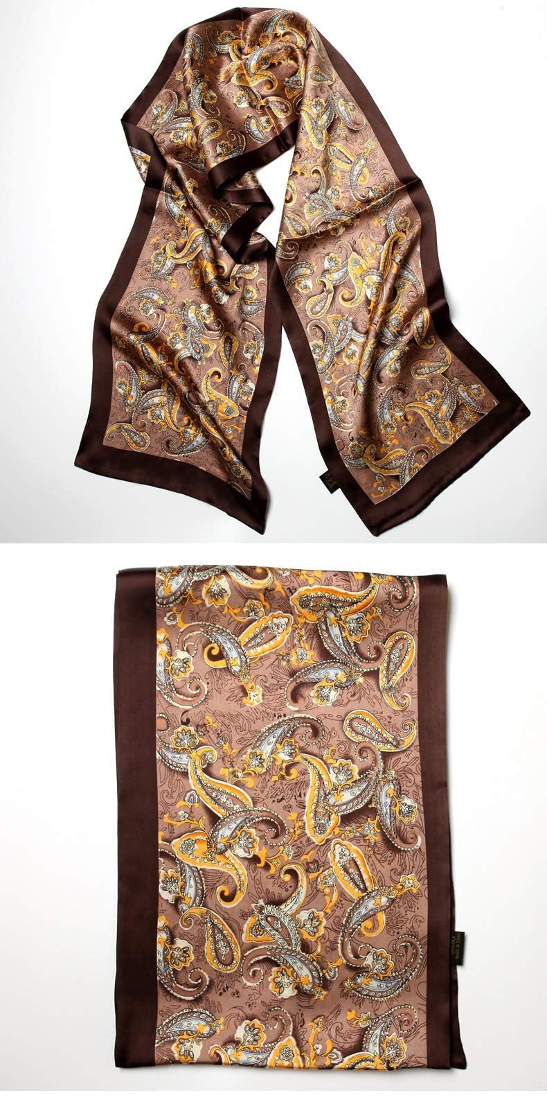 Foulard en Soie Vintage pour Homme, 100% Pure, Motif Classique, Double Couche, imprimé Gentleman
