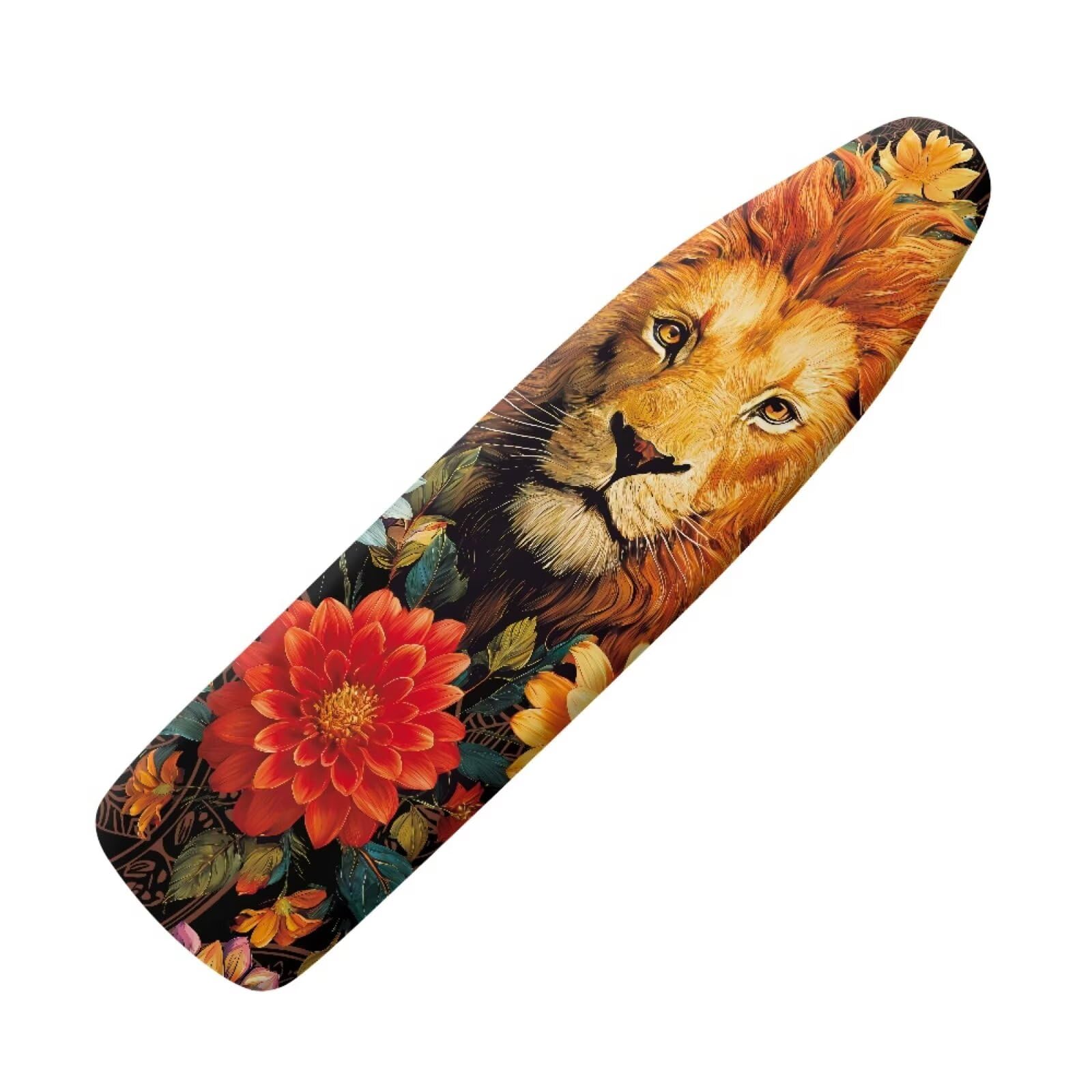 ZIATUBLES Retro Flower Lion Print Ironing Board Covers with Cozy Nose Pocket Iron Products Heat Ressistant Iron Padding Covers for Home Laundry Clothing Shop, S