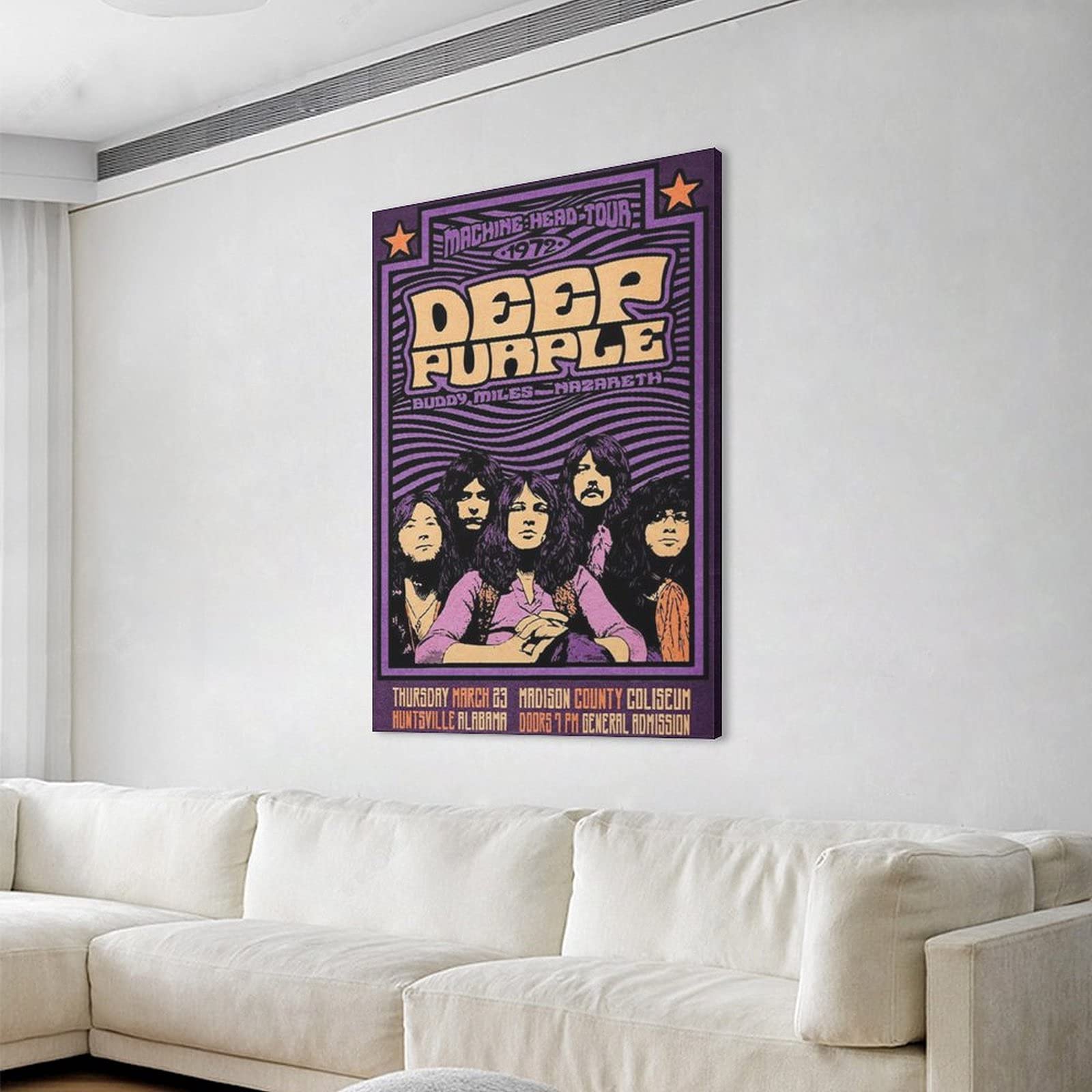 Amazon.com: Deep Purple 1972 Concert Retro Poster Canvas Poster