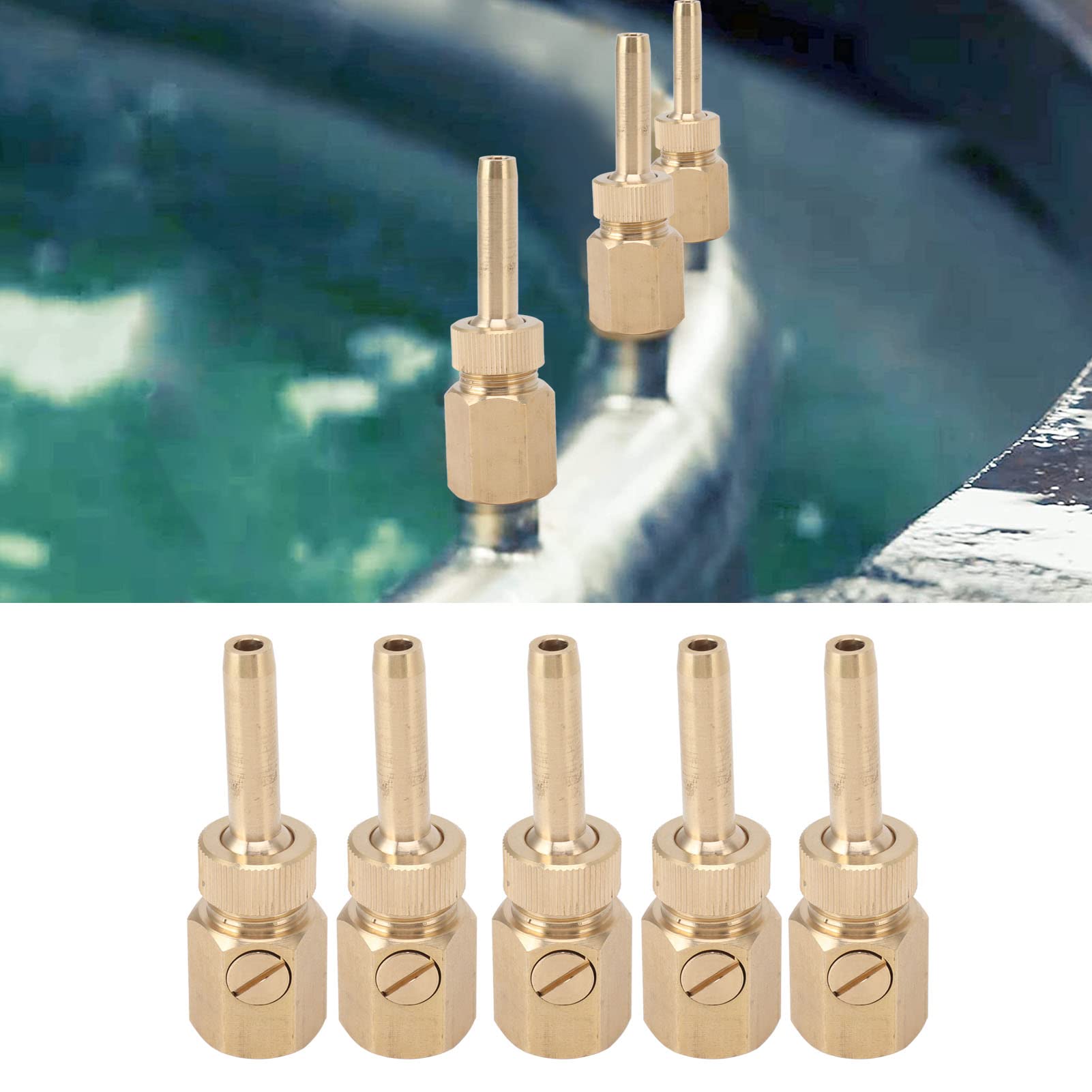 Deck Jet Ugello Ottone Fontana Spruzzo Acqua Spruzzatore Testa 5PCS G1/2" Waterscape Ugello Iniezione diretta Filettatura interna