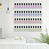 Vista 8 de Paquete de 4 estantes para esmalte de uñas, estante montado en la pared, organizador de esmalte de uñas acrílico transparente, estante de pared