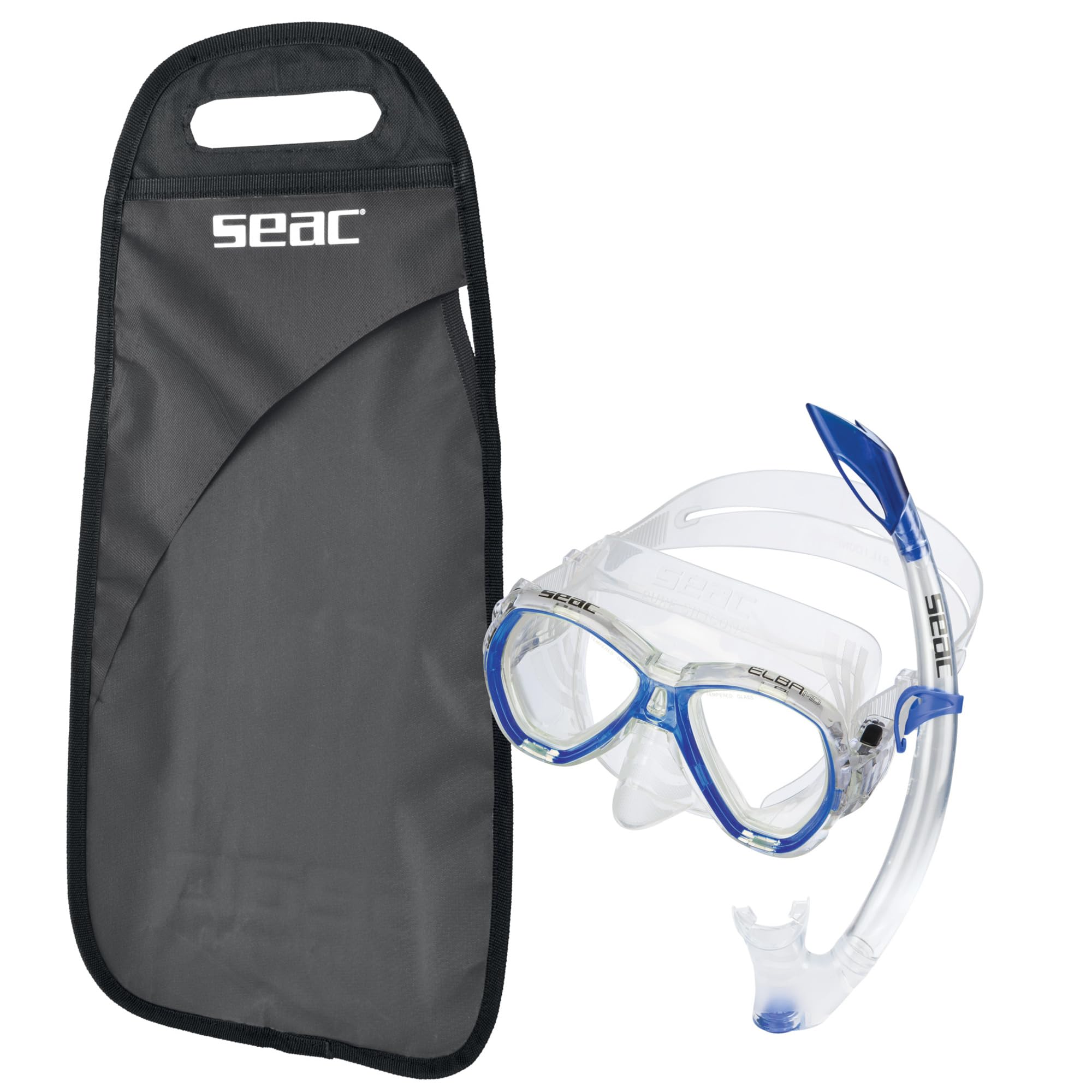 SEAC Set Elba - et de Snorkel con máscara subacuática y Tubo con válvula para la Purga de Agua para Adultos Unisex Adulto