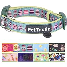 Best Adjustable Medium Dog Collar - PetTastic Durable Soft & Heavy Duty with Cute Easter Design, Outdoor & Indoor use Comfort Dog Collar for girls, boys, puppy, adults, including ID Tag Ring