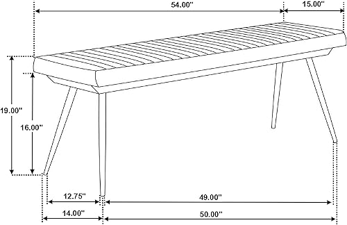 Miniatura 3 de Coaster Furniture 110643 - Cojín lateral color camello y banco negro