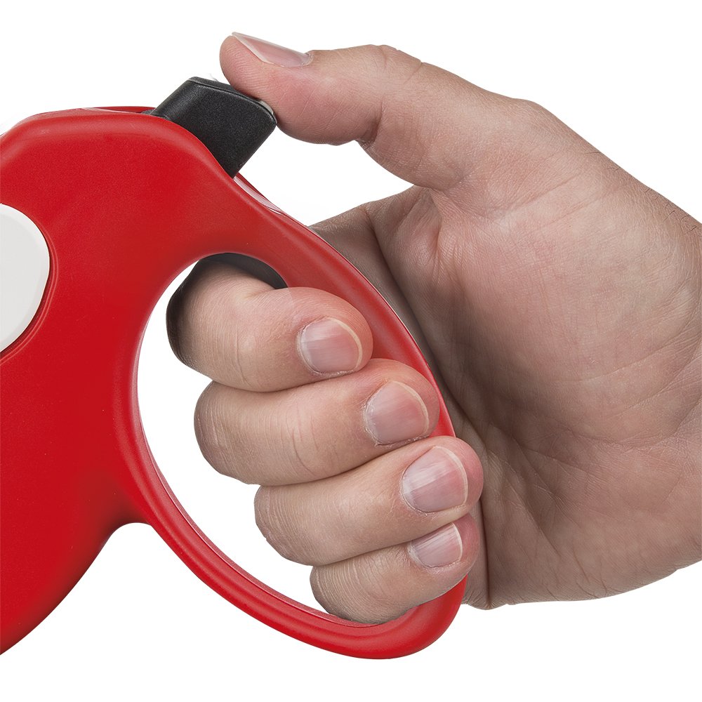Ferplast - Correa retráctil para Perros Amigo Cord Long, Cordón Enrollable, 7 m, máx. 20 kg, Rojo