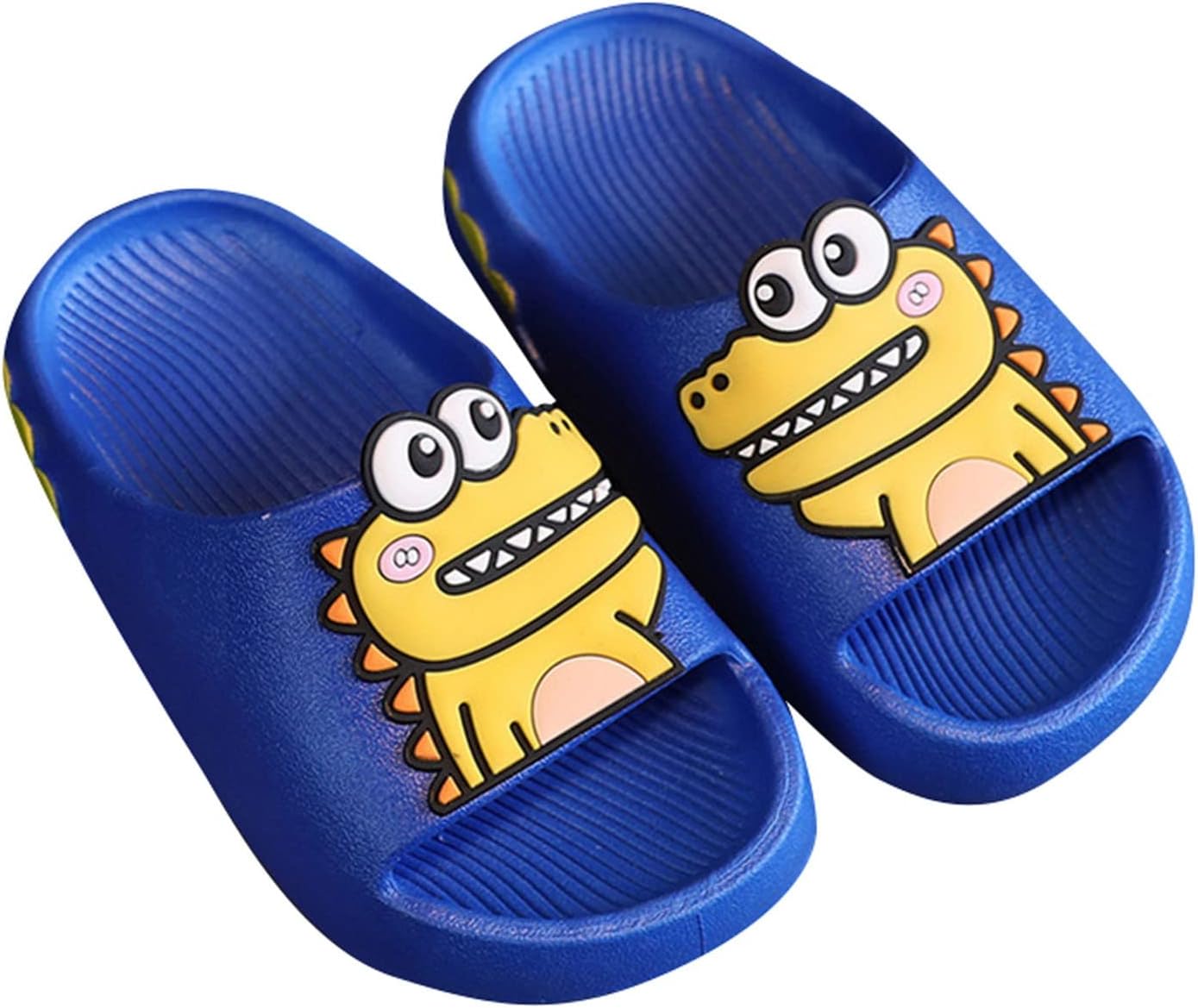 Toddler Boys Girls Cartoon Animals Slides Non-Slip Open Toe Shower Sandals Comfy Soft Shower Slipper Summer Beach
