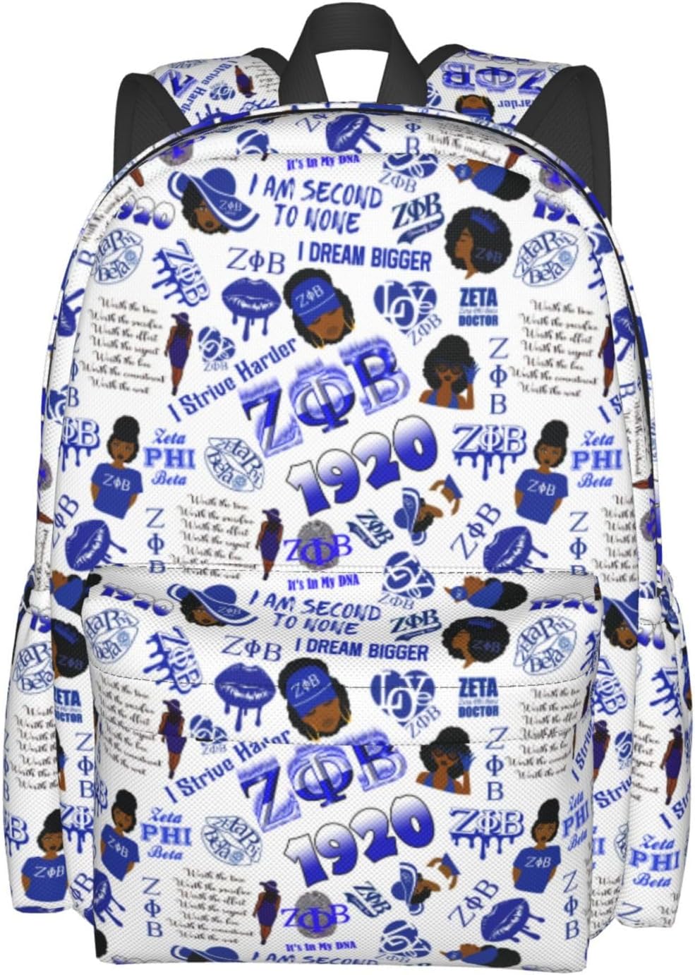 Sorority Zeta Backpack 17 ", Features Your Sorority'S Logo And Quotes For A Personalized Touch. This Unique And Customized Backpack Is Perfect For Jogging And Hiking