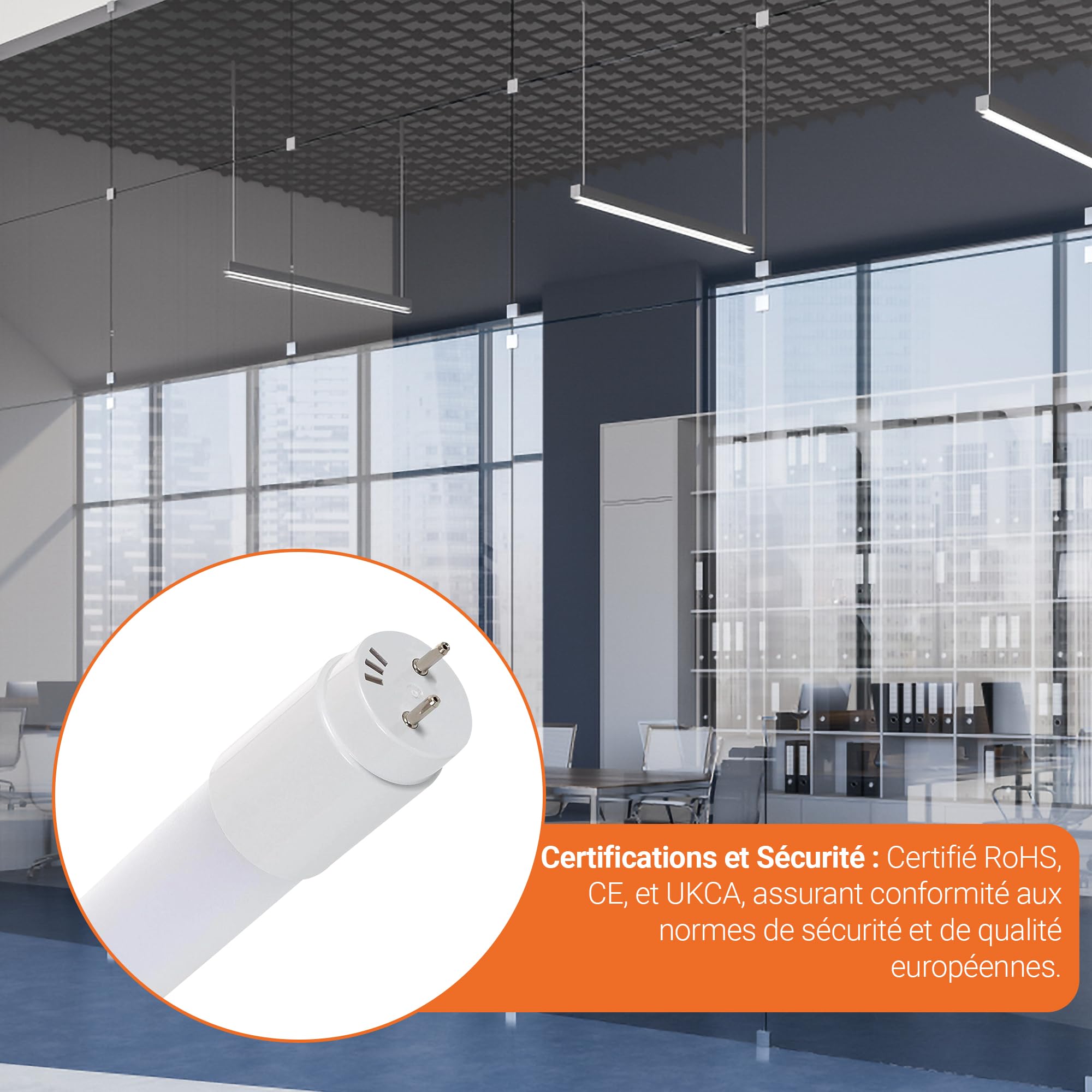Tube LED T8 G13 – Neon LED 150cm/ 22W - (4 Unité (Lot de 1) Blanc Froid, 6000K), 2860 lm, 130 lm/W, Connexion Latérale, IP20, Durée de Vie 40