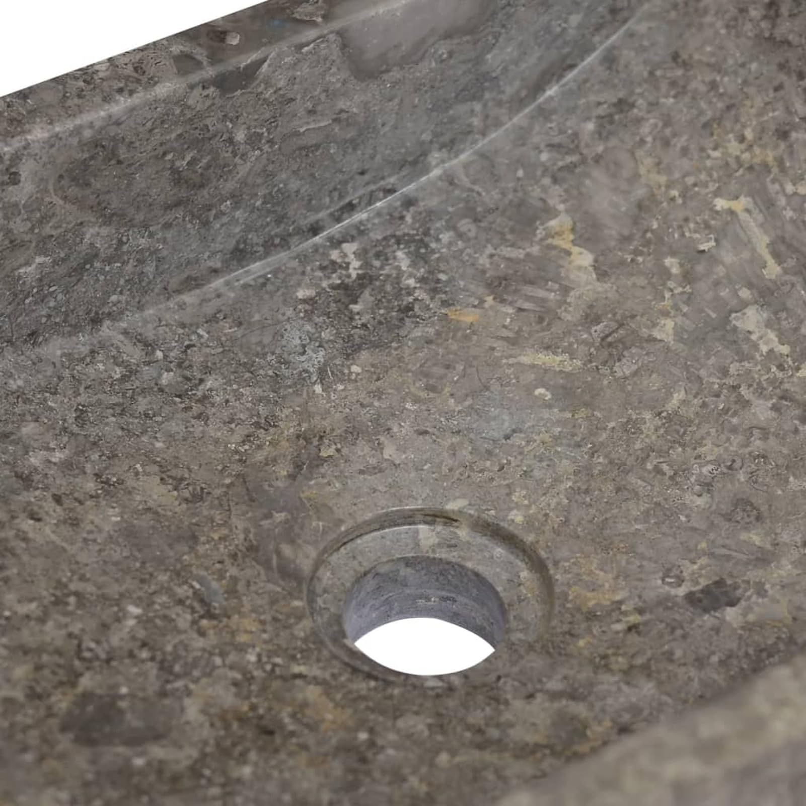 Lavabo de mármol Gris con Brillo 45x30x12 cm Lavabo sobre Encimera Lavabo Piedra