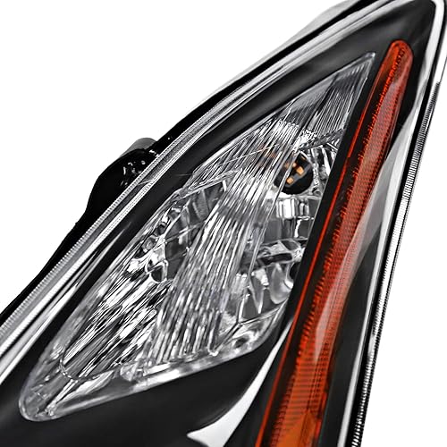 Vista 6 de SPEC-D TUNING Faros delanteros negros con faros antiniebla integrados compatibles con Infiniti G37, Q60 2DR Coupe 2008-2015, conjunto de faros