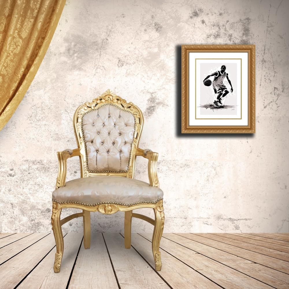 ArtDirect Basketball Player Custom Framed Art Print Giclee Print or Canvas Options with Various Sizes and Customization by Rae, Marla