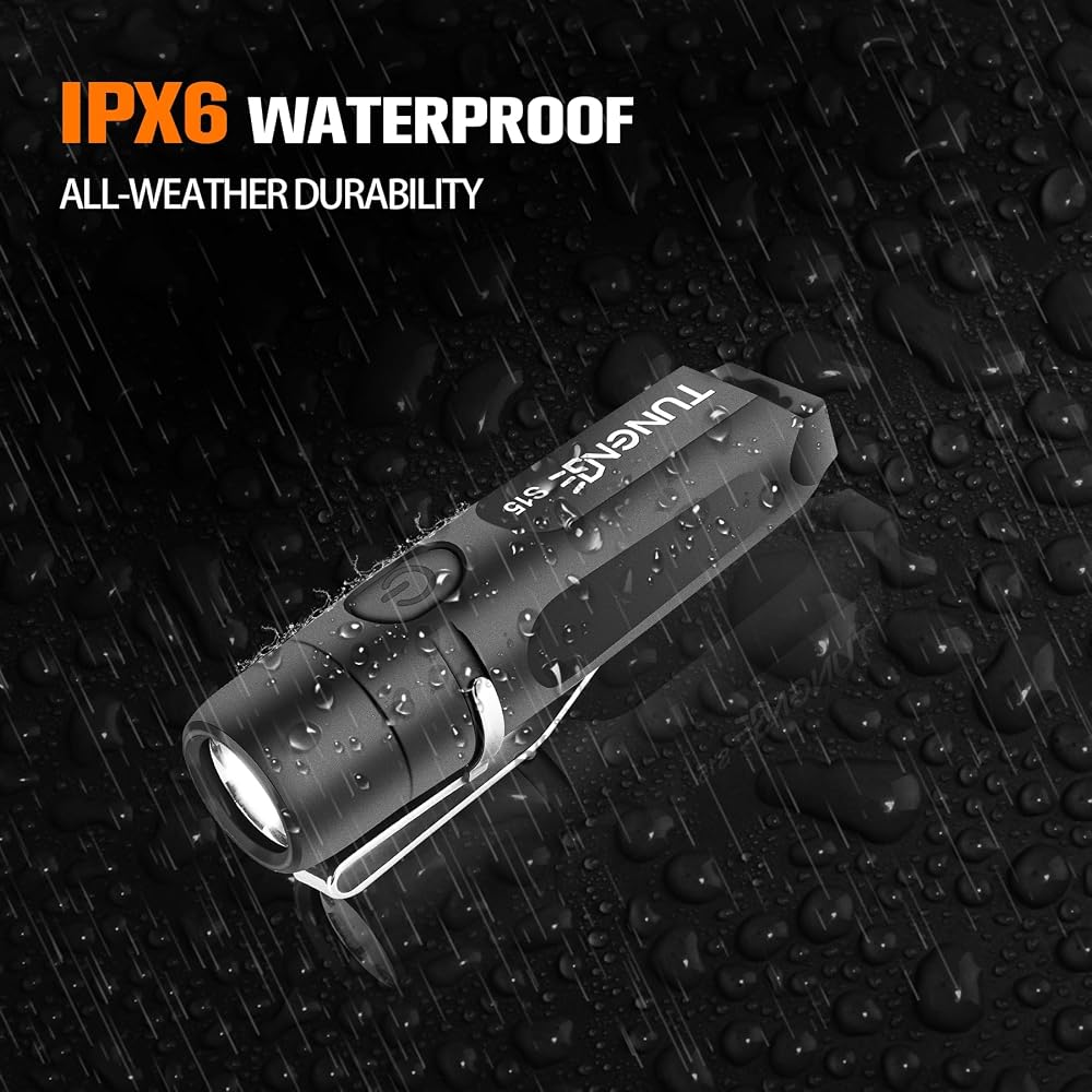 Rechargeable Keychain Flashlights, 650 High Lumens EDC Pocket Flashlights, Mini Flashlight Be Used for Camping Outdoors Emergency（Black）