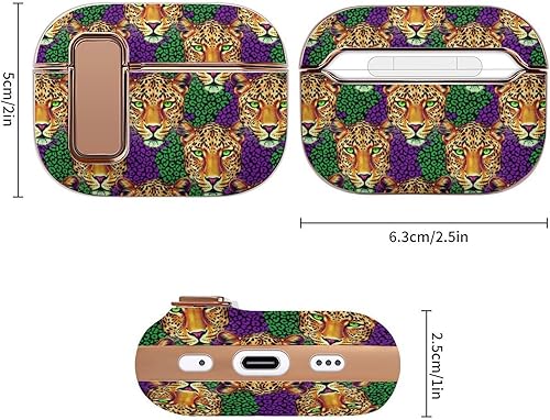 Miniatura 2 de Headphone Cover Compatible with Airpods Pro 2 Case Cheetah Leopard Print, Plastic, with Lock, Shockproof Protective