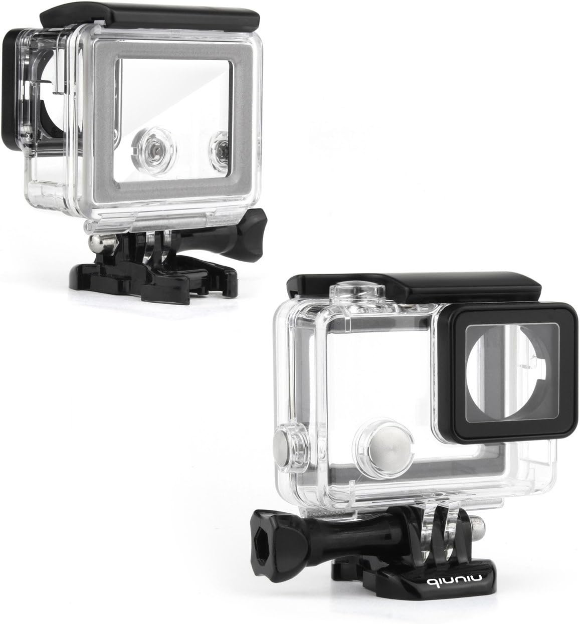 Side Open Protective Skeleton Housing Case with LCD Touch Backdoor for GoPro Hero 4, GoPro Hero 3, and GoPro Hero 3+ - Transparent Clear