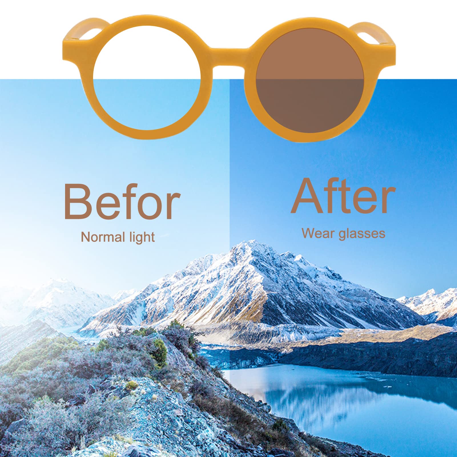 BEHAHAI Lunettes de soleil rondes pour enfants - Protection UV 400 pour bébé, tout-petit, enfants de 1 à 8 ans - Style rétro pour filles et garçons