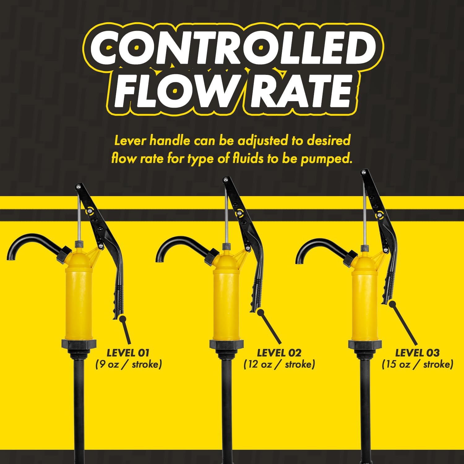 Manual Lever Action Drum Pump | For Diesel, Light Oils, Lubricants, Antifreeze, Alcohols, Polypropylene and Stainless Steel