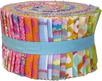 Classics Plus Sorbet Design Roll 40 Pieces by Kaffe Fassett Collective for FreeSpirit FB4DRGP.Sorbet