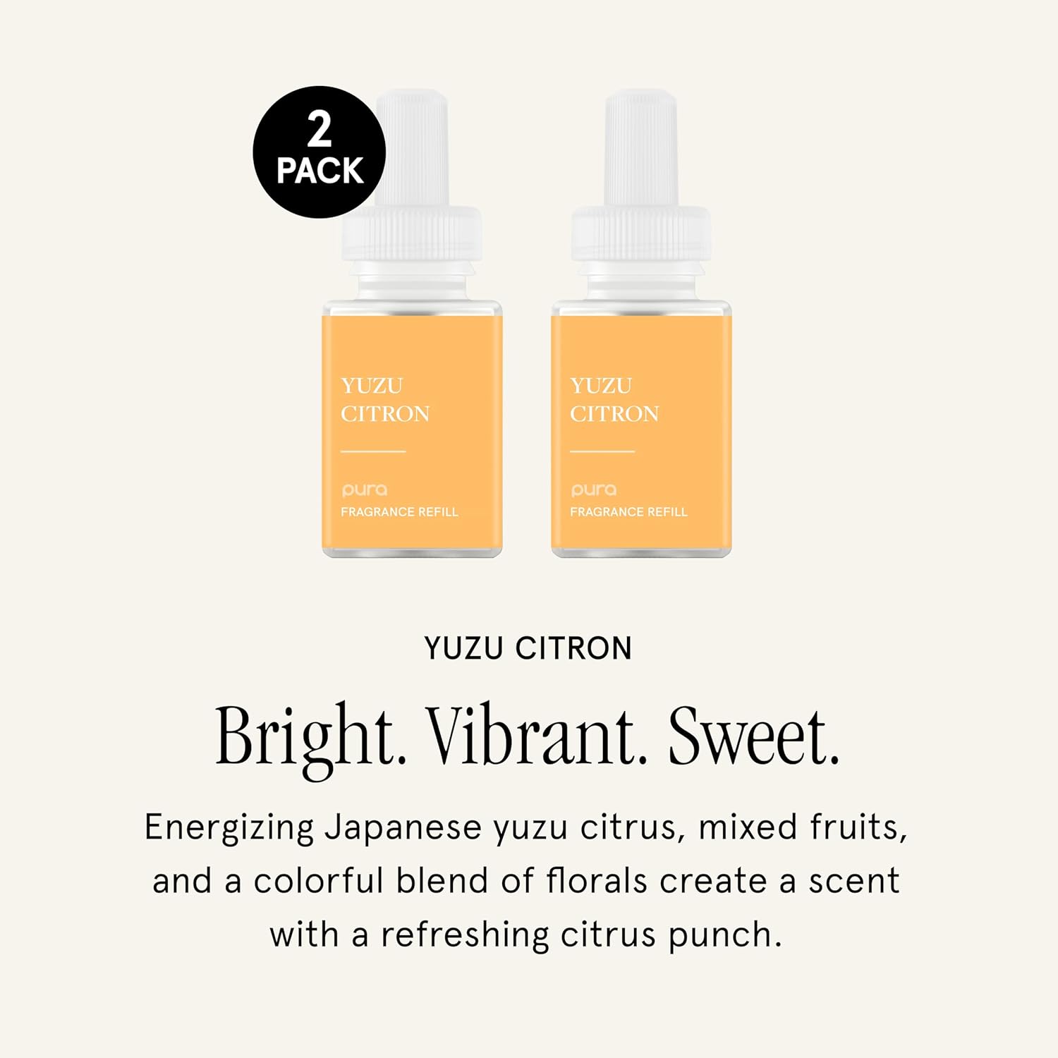 PuraHome Scent Refill - Smart Home Air Diffuser - Up to 120-Hours of Luxury Fragrance per Refill - Home Essential - Clean & Safe Diffuser Fragrance - 2 Pack, Yuzu Citron - Image 2