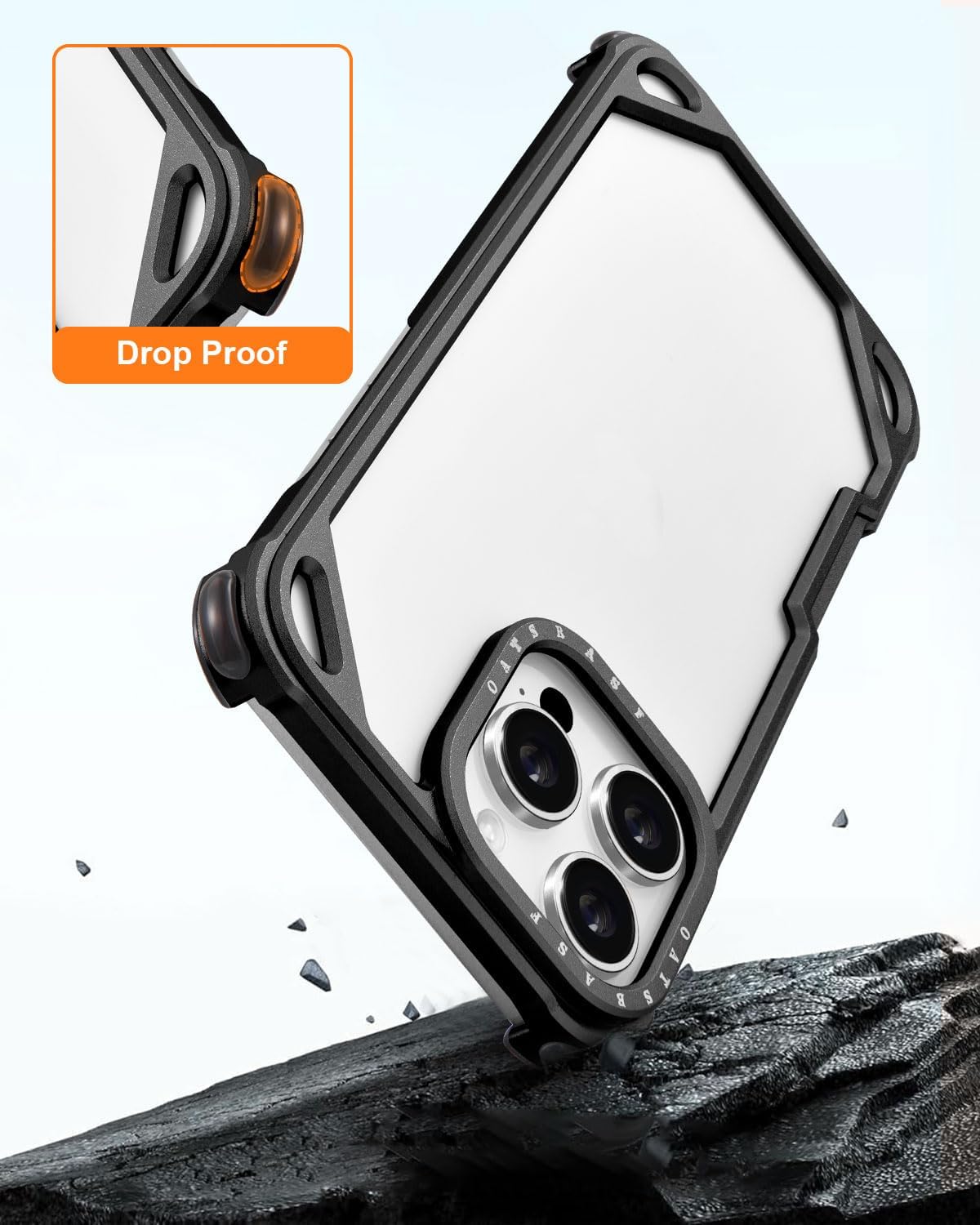 OATSBASF for iPhone 16 Pro Max 6.9" Bumper Case, No Back Design, Aluminum Frame Slim Fit, Compatible with MagSafe, 4 Corner Shockproof Protection, Black