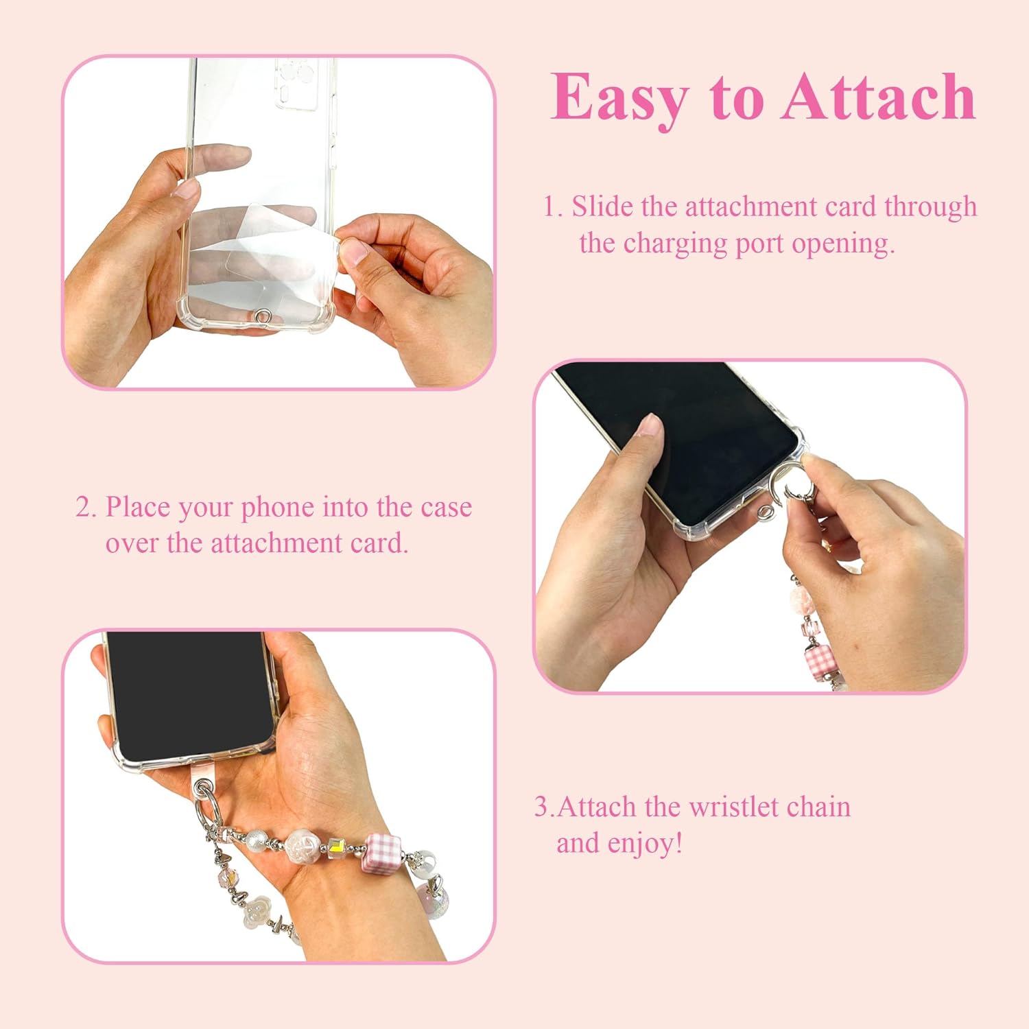 BB FUN HOUSE Phone Wrist Strap Crystal Amber Butterfly Black Cat Charm Keychain Hand Bracelet Sparkling Wristlet for Women - Image 6