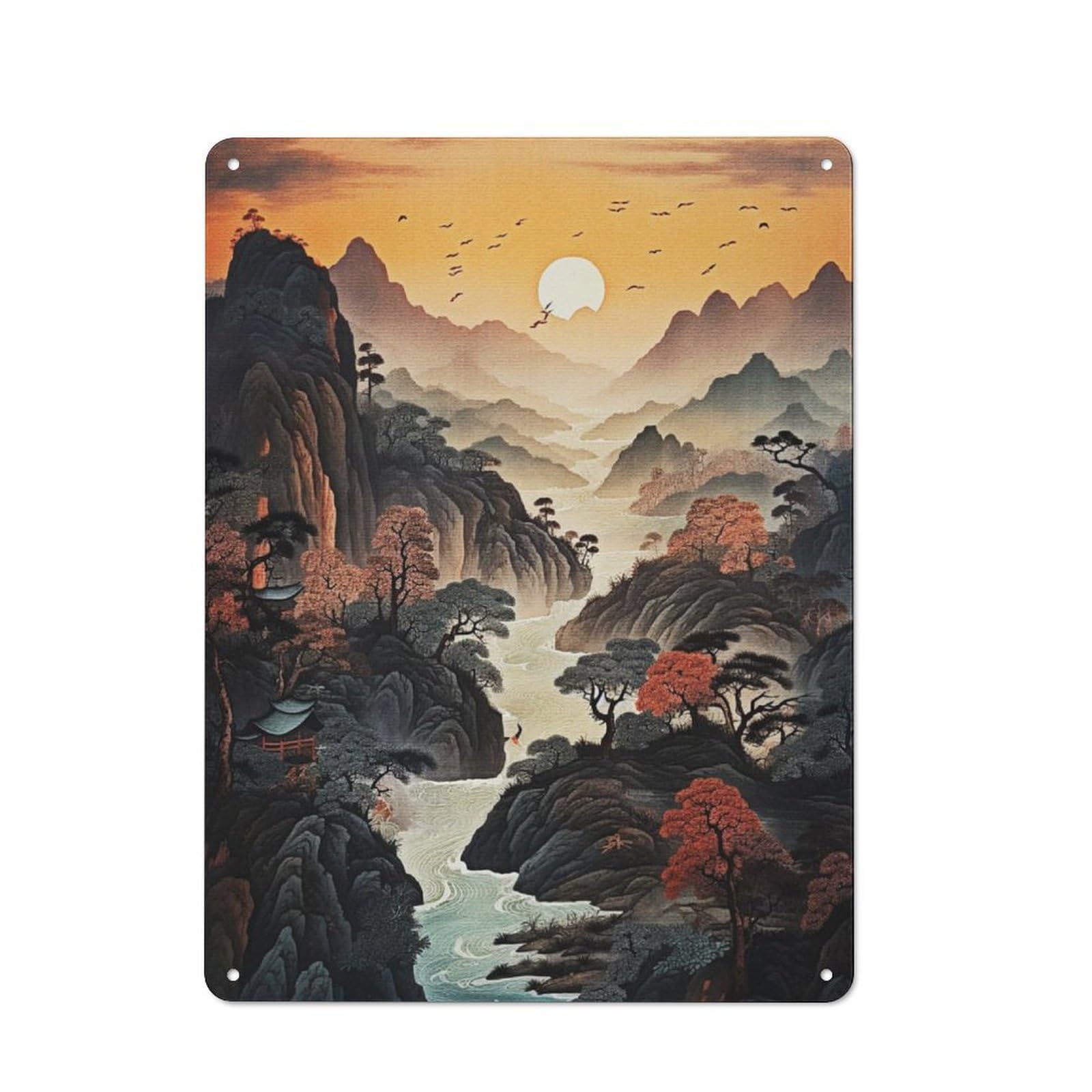 Junmoney Breathtaking Landscapes Tin Sign 40X30cm With For Café Or Home Bar, Retro Decor, Gift For Café-Style Decor Fans During The Christmas Season