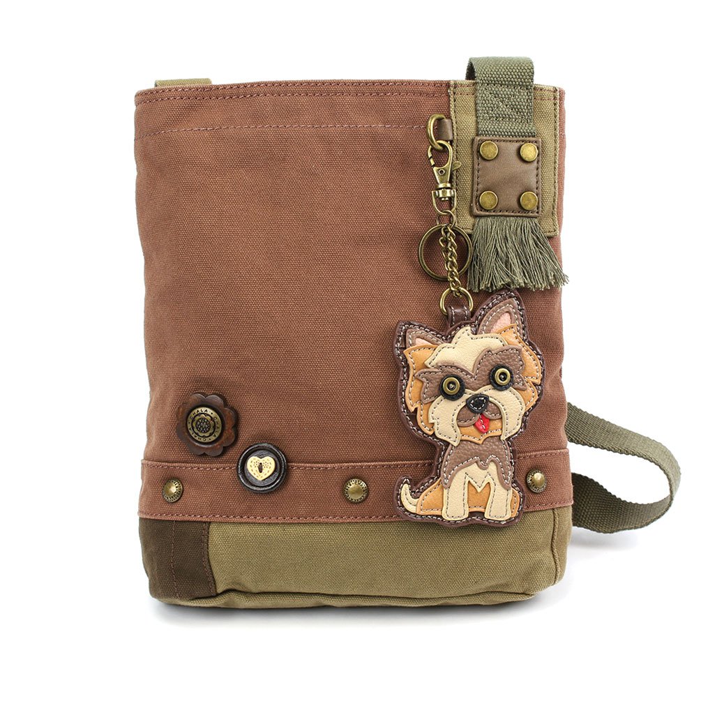 CHALA Patch Cross-Body Women Handbag, Canvas Messenger Bag Olive, Metal Charming Cross - Oliv, Medium — view 30