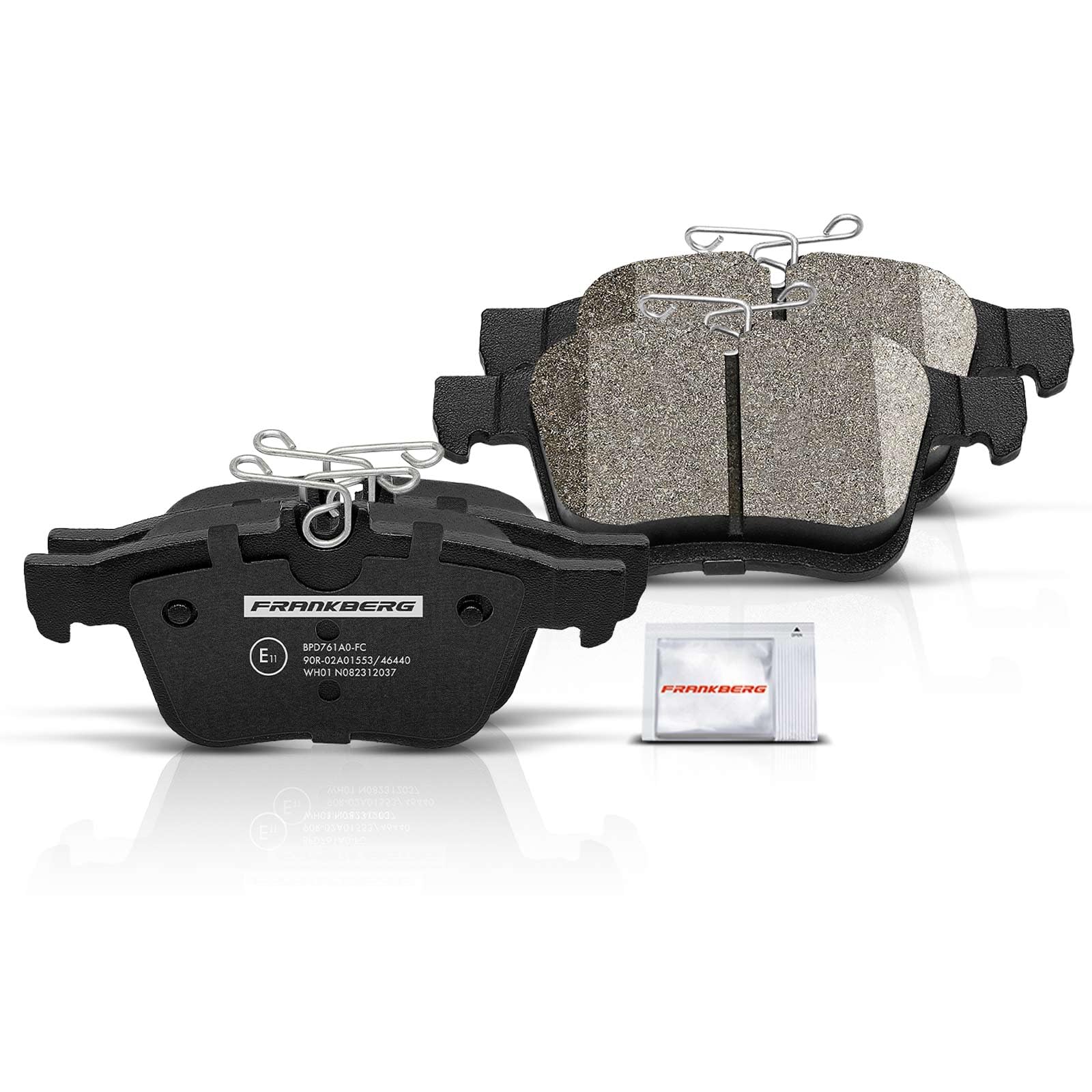 Frankberg Bremsensatz inkl. 2x Bremsscheiben + 4x Bremsbeläge Hinten Kompatibel mit K.a.r.o.q ND7 NU7 Golf VII 5G1 BE1 BE2 BQ1 A3 Sportback Replace# 5Q0615601D