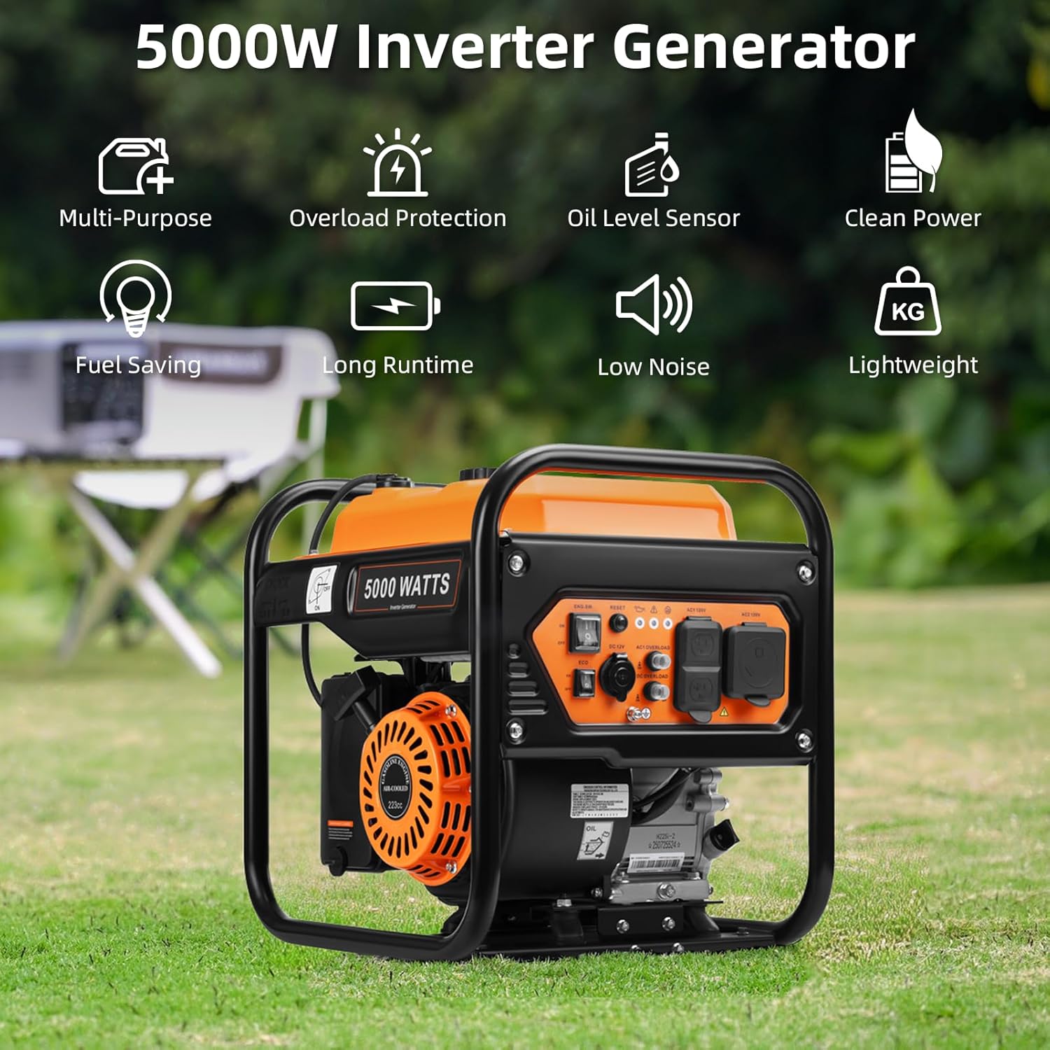 71T3f9jvWOL._AC_SL1500_ Oxseryn 5000W Inverter Generator Gas Powered
