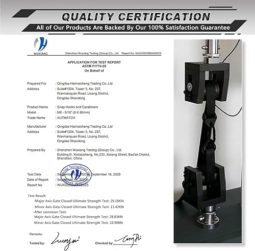 Miniatura 29 de AUTMATCH Clips de mosquetón, 3 pulgadas, gancho de resorte caribeño, hebilla resistente, mosquetones de bloqueo de cadena, eslabones rápidos