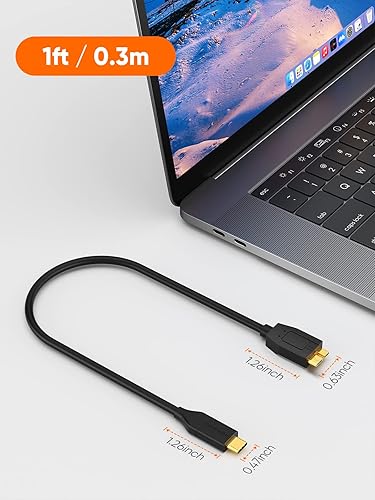 Miniatura 7 de Cable corto de disco duro micro B a USB C de 1 pie CableCreation USB 31 tipo C a micro B cable USB C a disco duro externo para MacBook Pro Air
