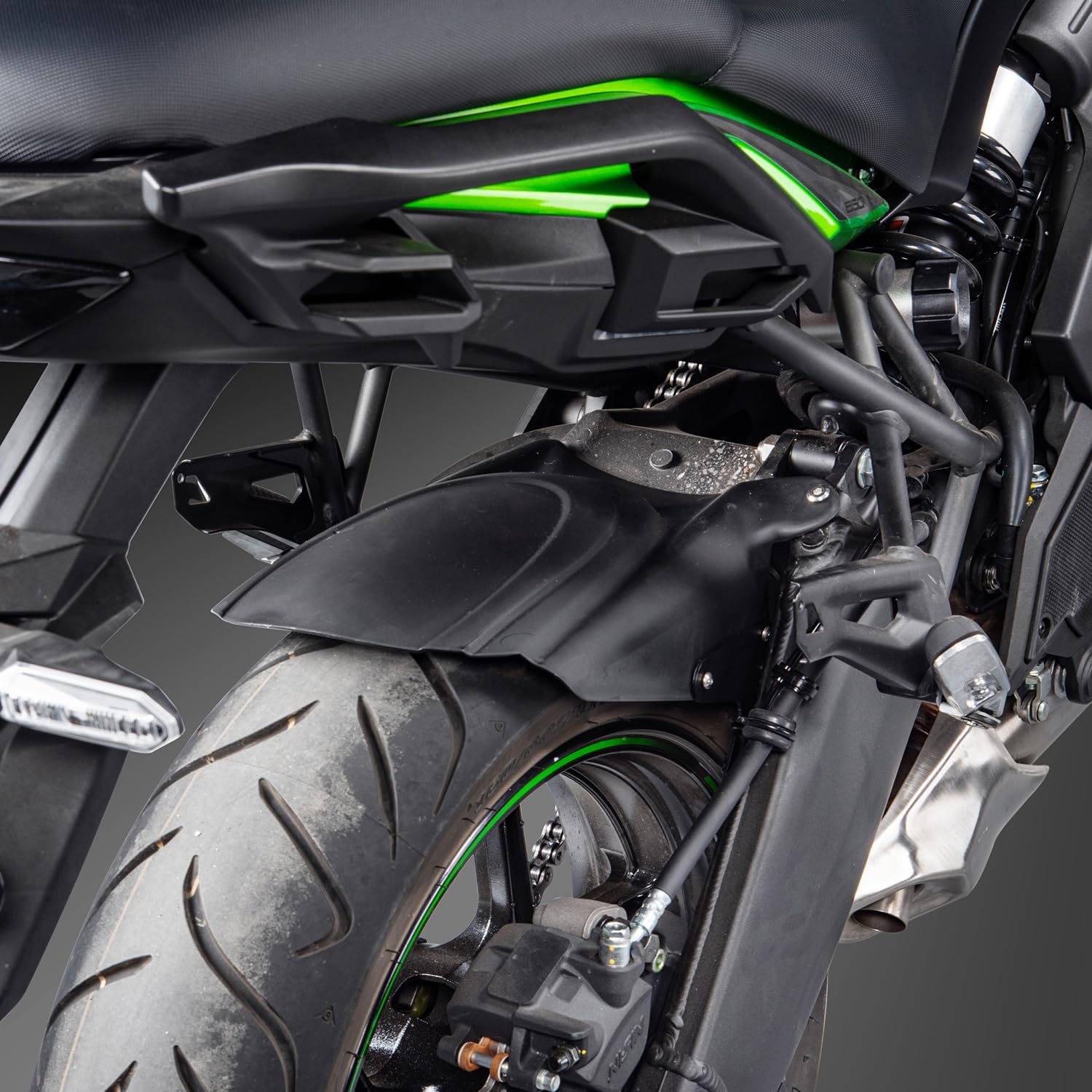 Motorcycle Rear Fender Fit for KLE650 Versys 650 ABS/LT 2014-2025, ABS Plastic Back Tire Mudguard Wheel Splash Mud Guard Protector, Black